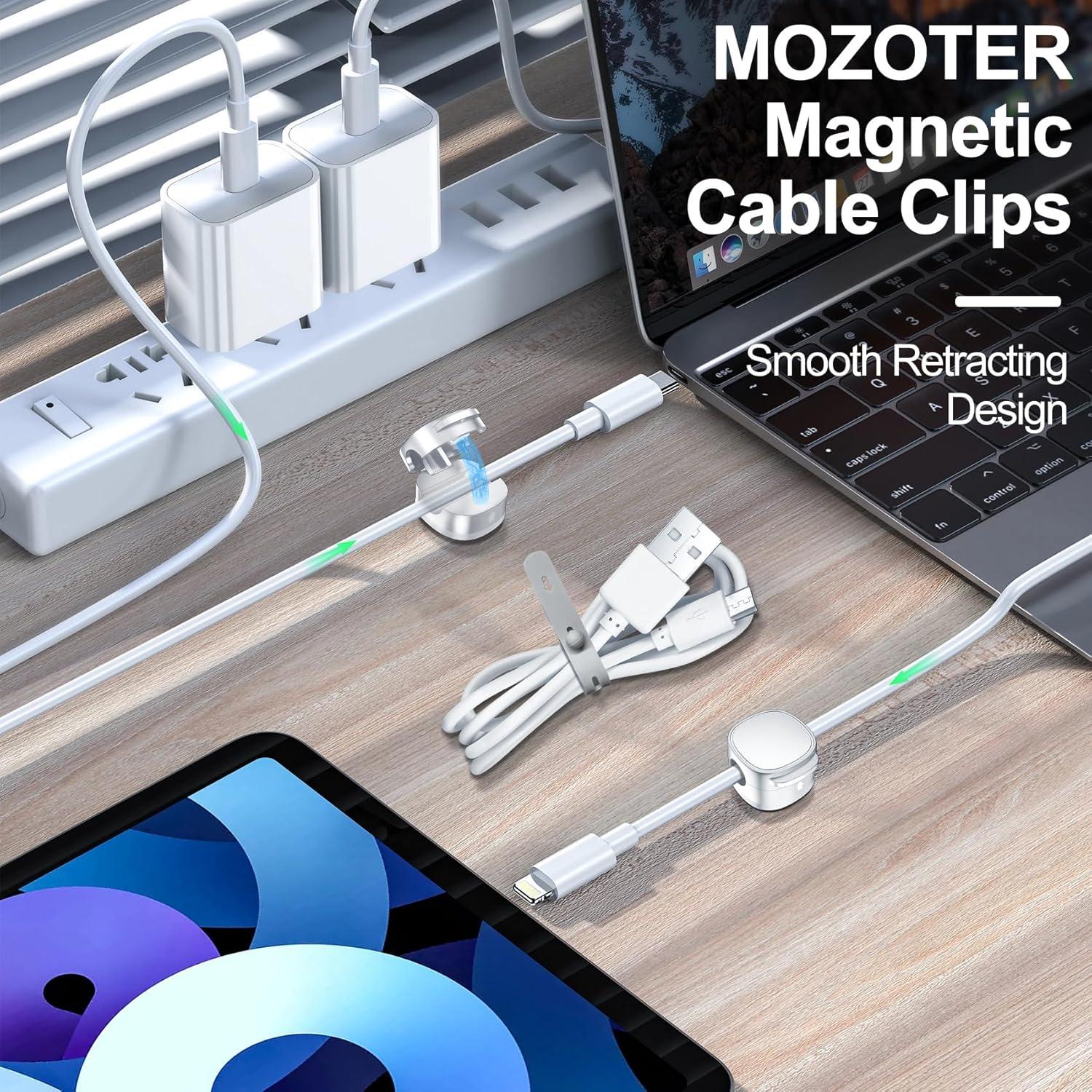 6 Clips Magnéticos para Cables MOZOTER - Organizador Ajustable