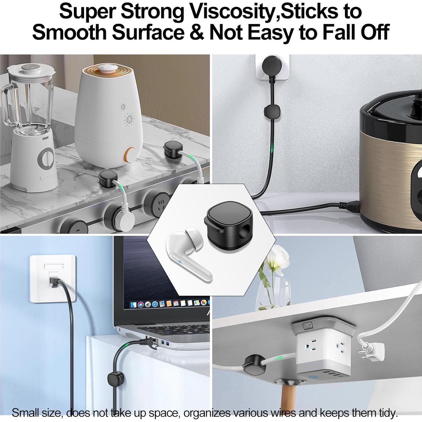 6 Clips Magnéticos para Cables MOZOTER - Organizador Ajustable