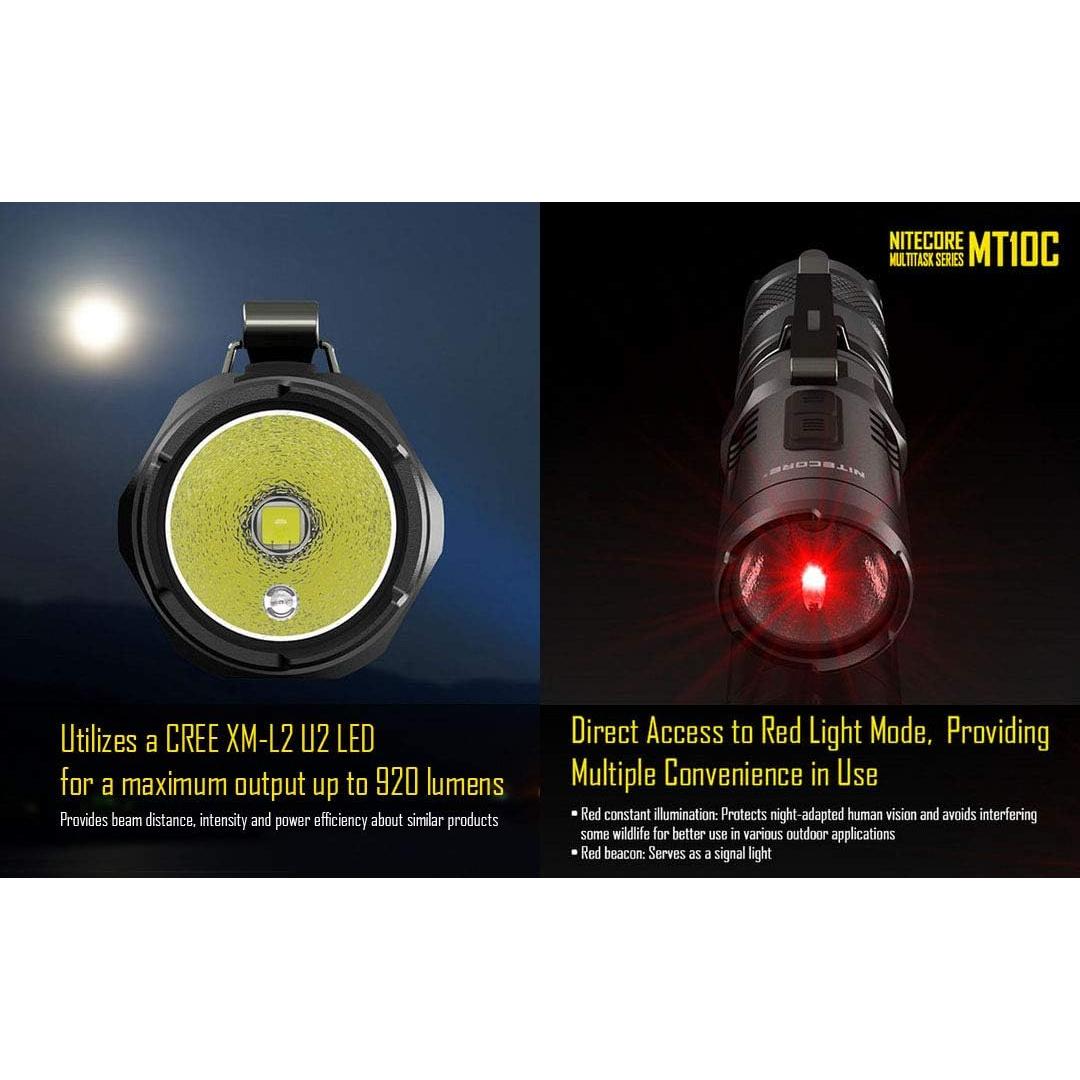 Linterna Táctica Nitecore MT10C 920 Lúmenes con Montaje
