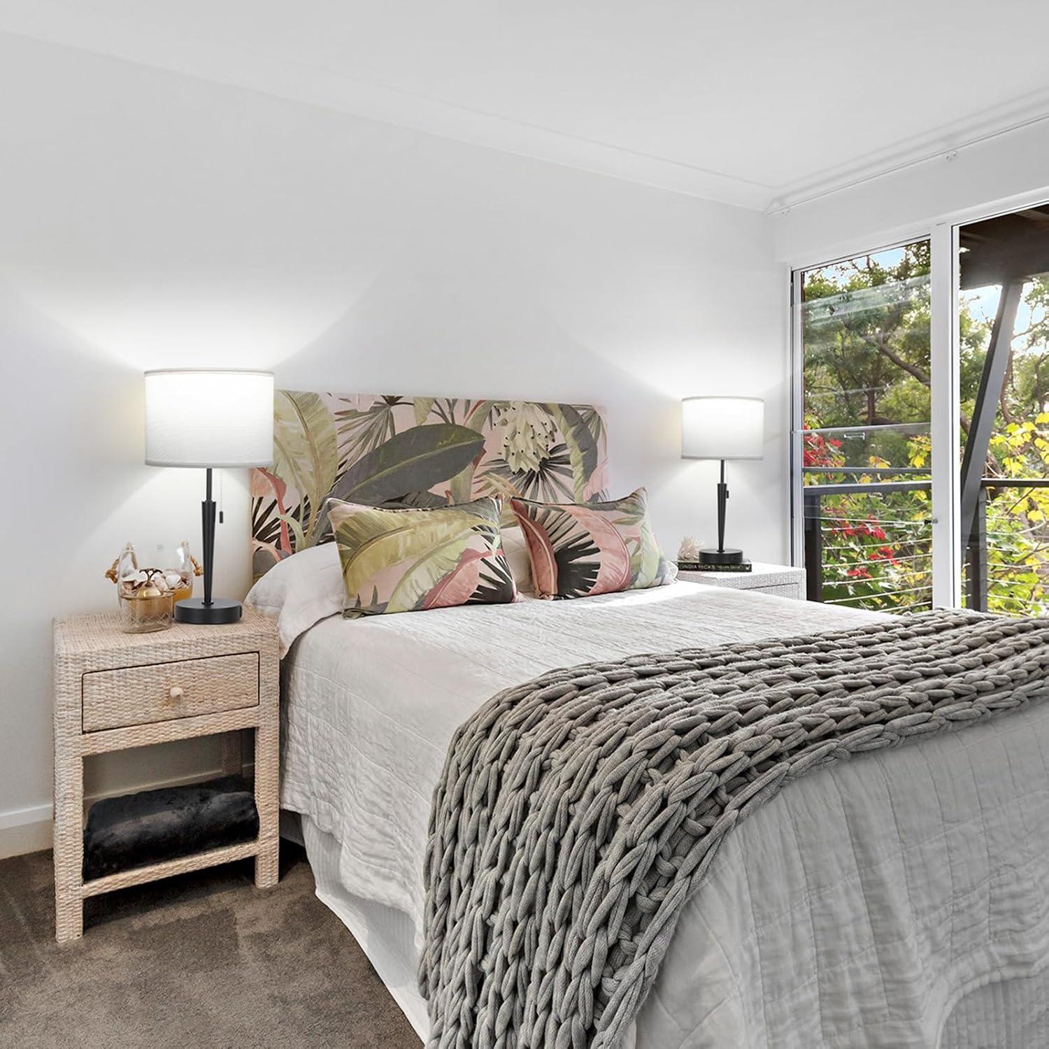 Juego de 2 Lámparas de Mesa GGOYING con Carga USB y LED 5000K