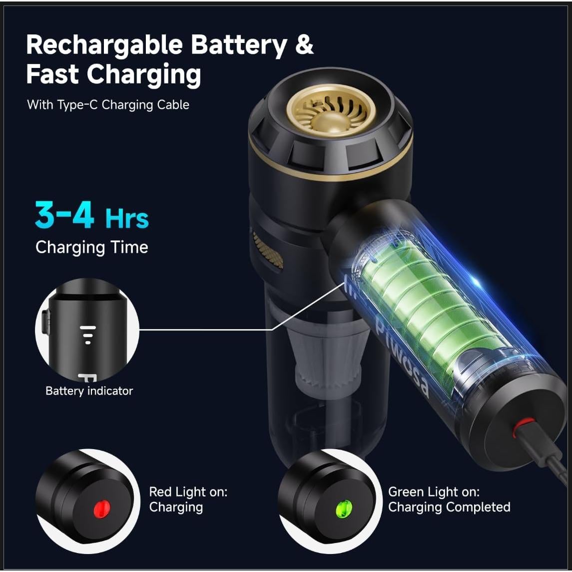 Aspiradora de Mano Inalámbrica Piwosa HL-121 16000PA Negra