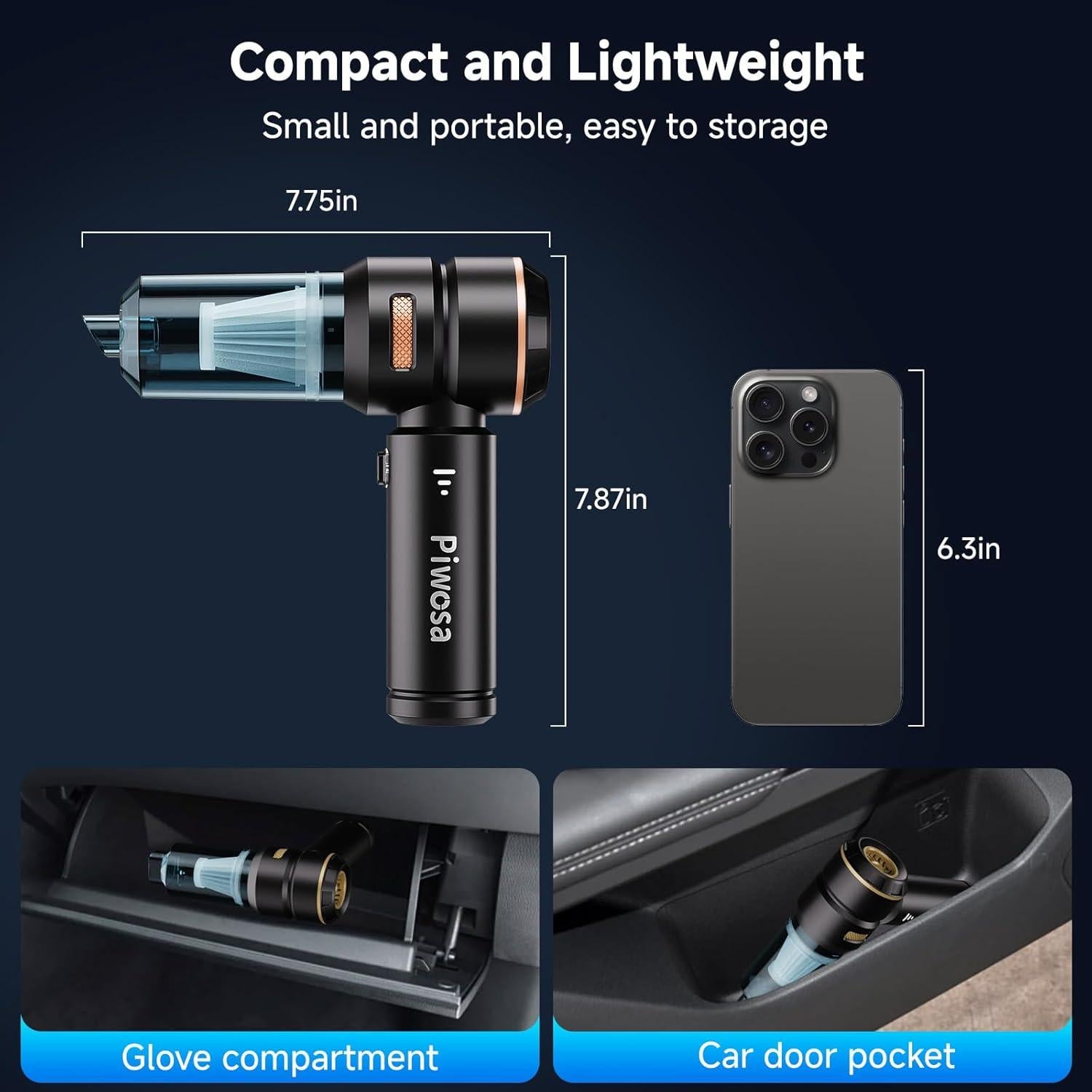 Aspiradora de Mano Inalámbrica Piwosa HL-121 16000PA Negra