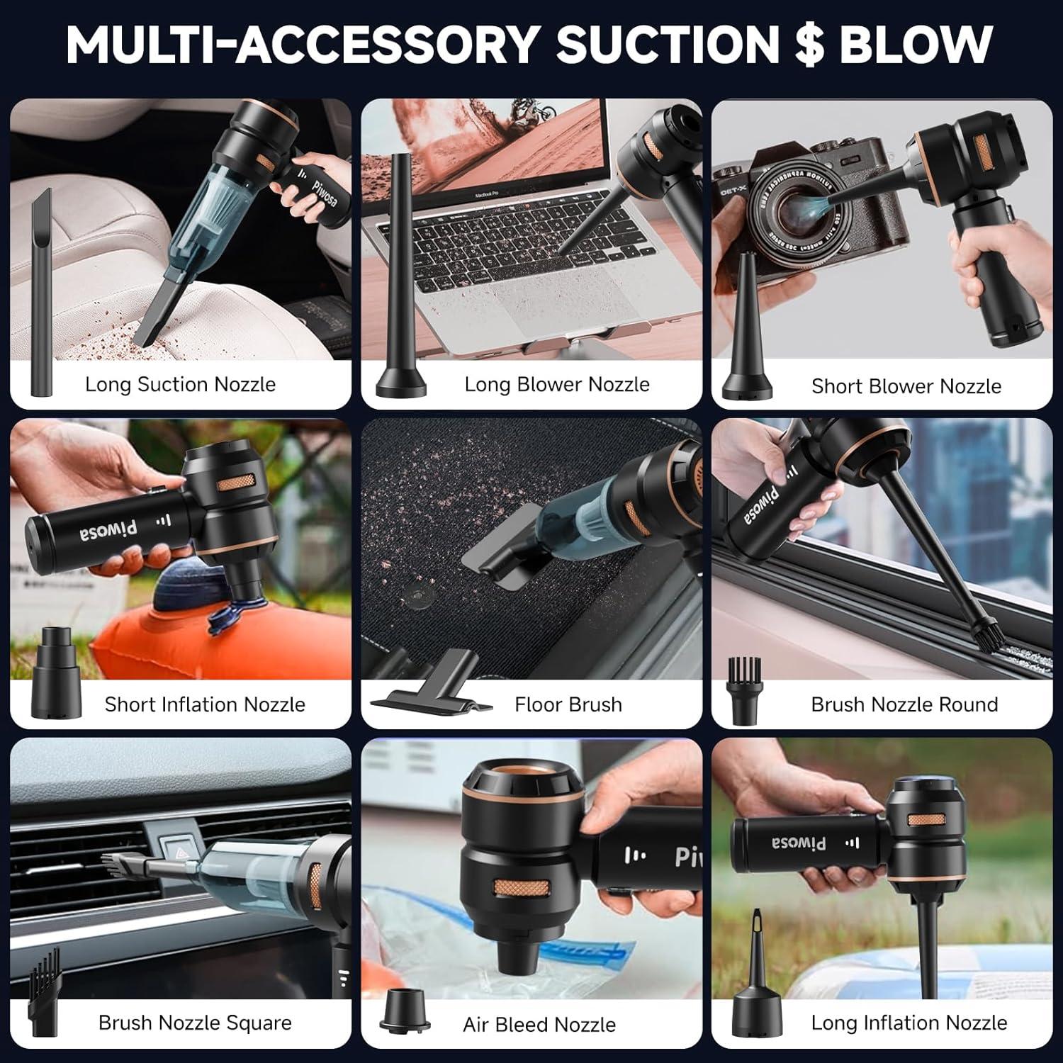 Aspiradora de Mano Inalámbrica Piwosa HL-121 16000PA Negra