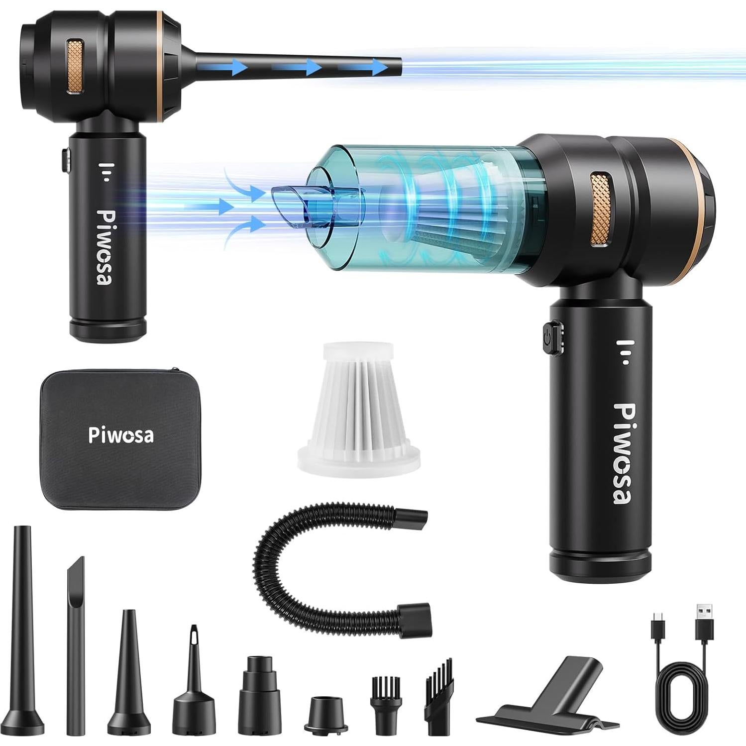 Aspiradora de Mano Inalámbrica Piwosa HL-121 16000PA Negra