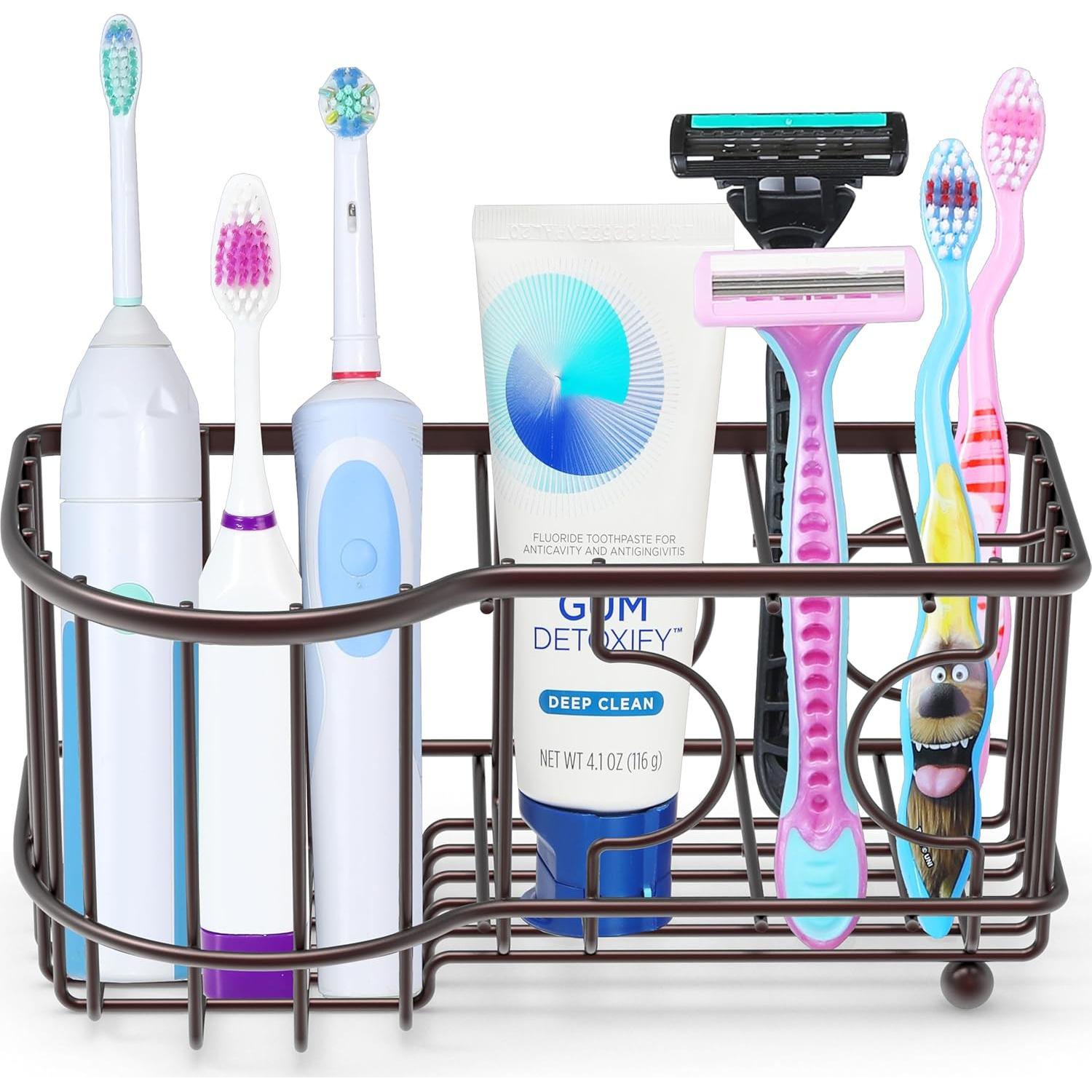 Soporte para Cepillos de Dientes Simple Houseware Bronce 6 Ranuras