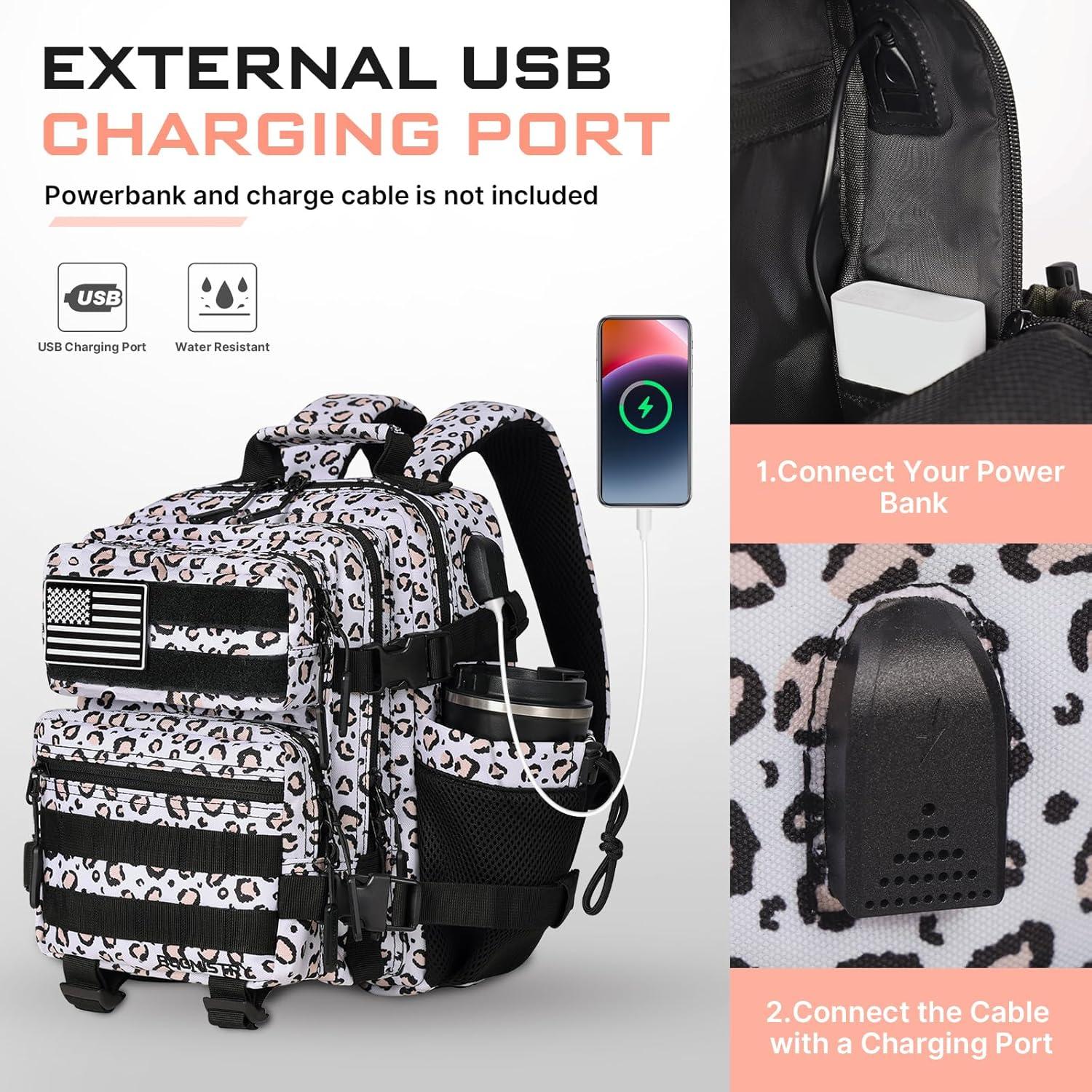 Mochila Táctica Boomistry 15L Ergonómica Leopardo Blanco