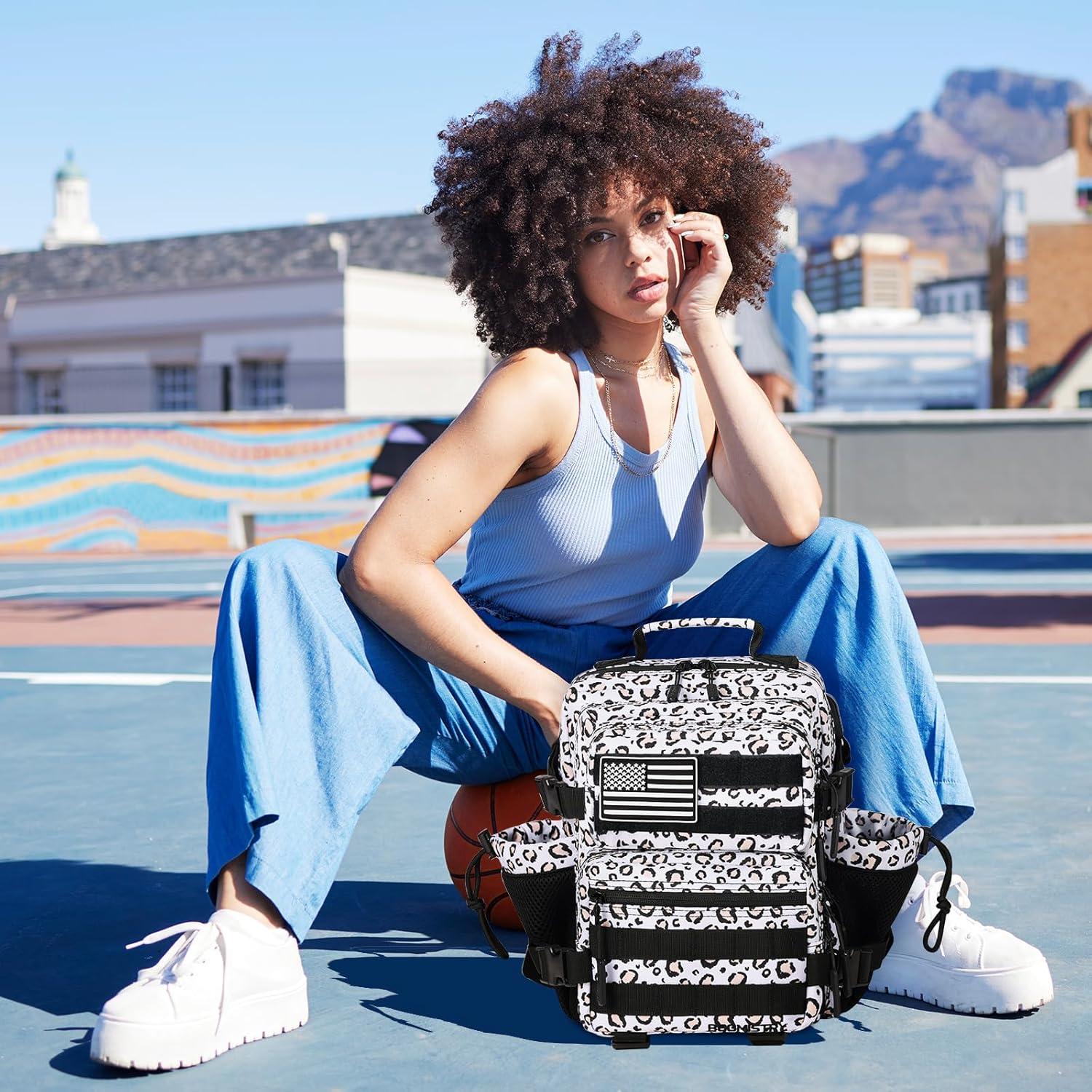 Mochila Táctica Boomistry 15L Ergonómica Leopardo Blanco