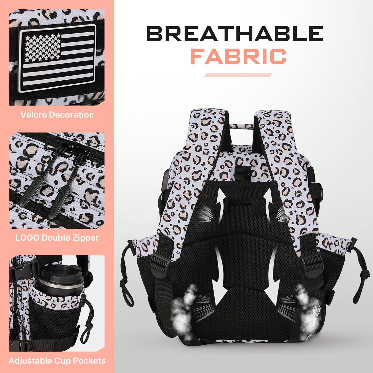 Mochila Táctica Boomistry 15L Ergonómica Leopardo Blanco