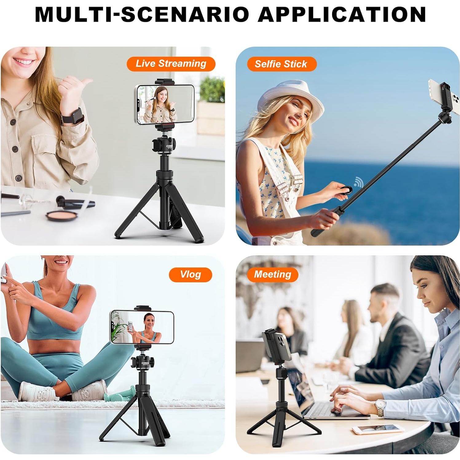 Trípode Extensible COMAN MT30-Pro para Teléfono 61cm