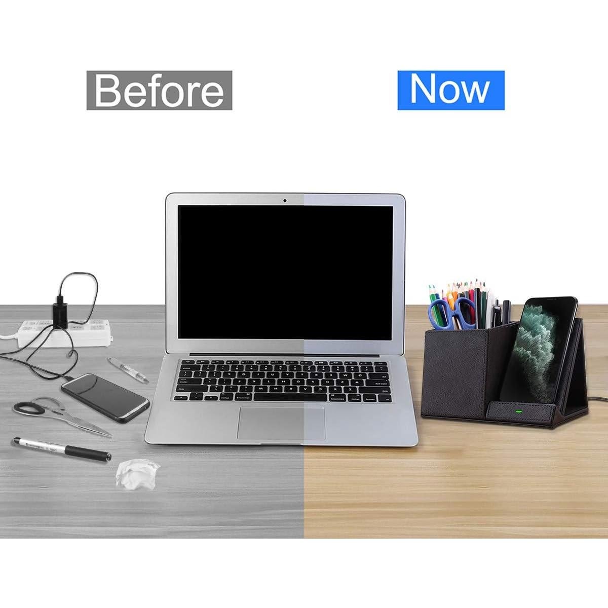 Cargador Inalámbrico Rápido COSOOS con Organizador de Escritorio