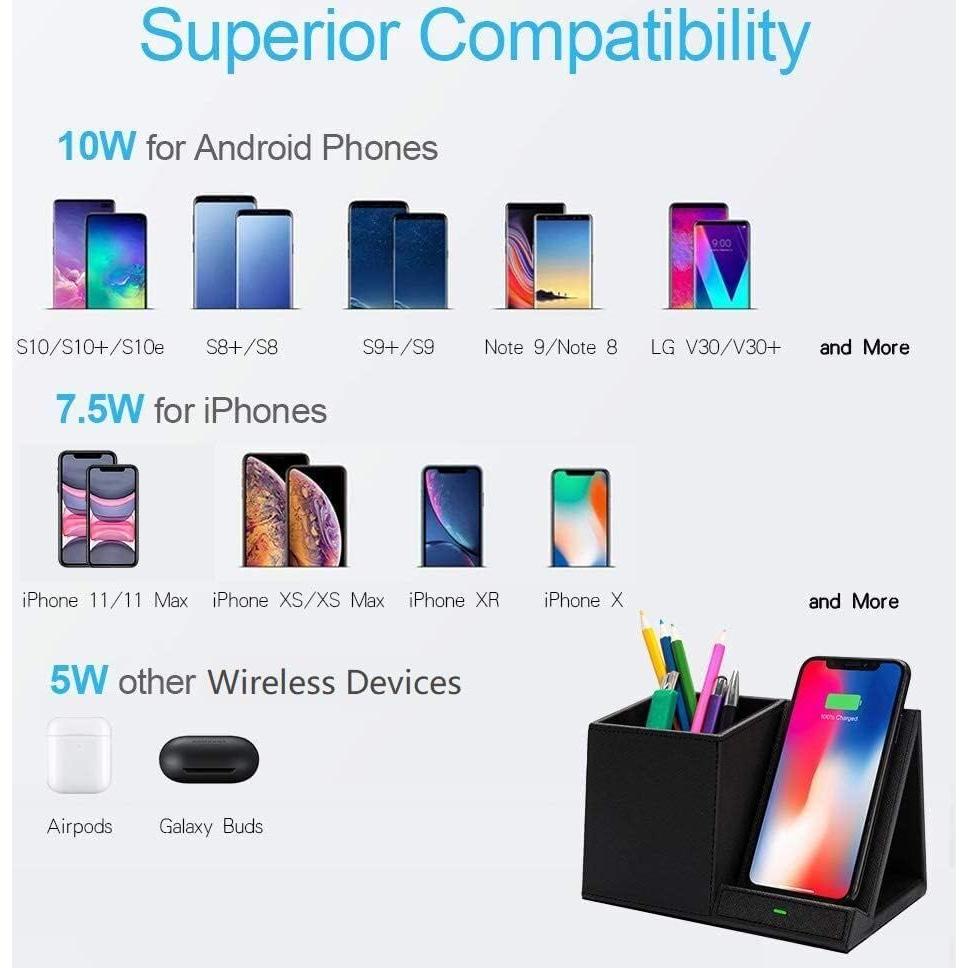 Cargador Inalámbrico Rápido COSOOS con Organizador de Escritorio