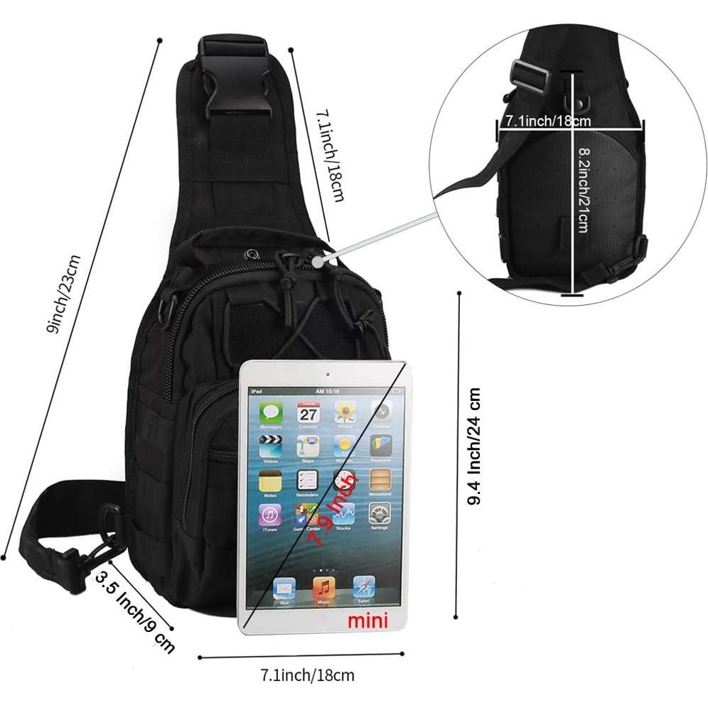 Bolsa de Hombro Táctica Novemkada Sling 1000D Negra