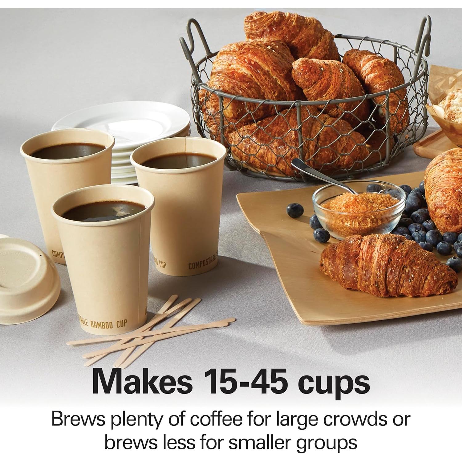 Cafetera Hamilton Beach 45 Tazas Dispensador Plata