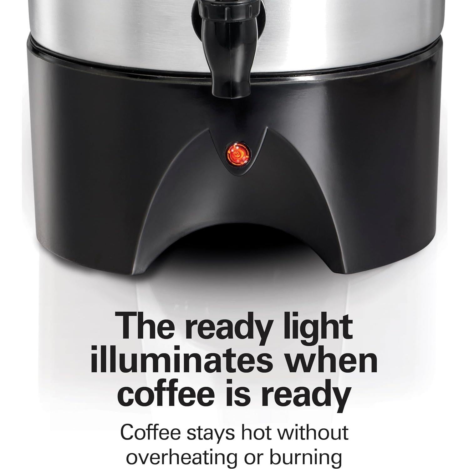 Cafetera Hamilton Beach 45 Tazas Dispensador Plata