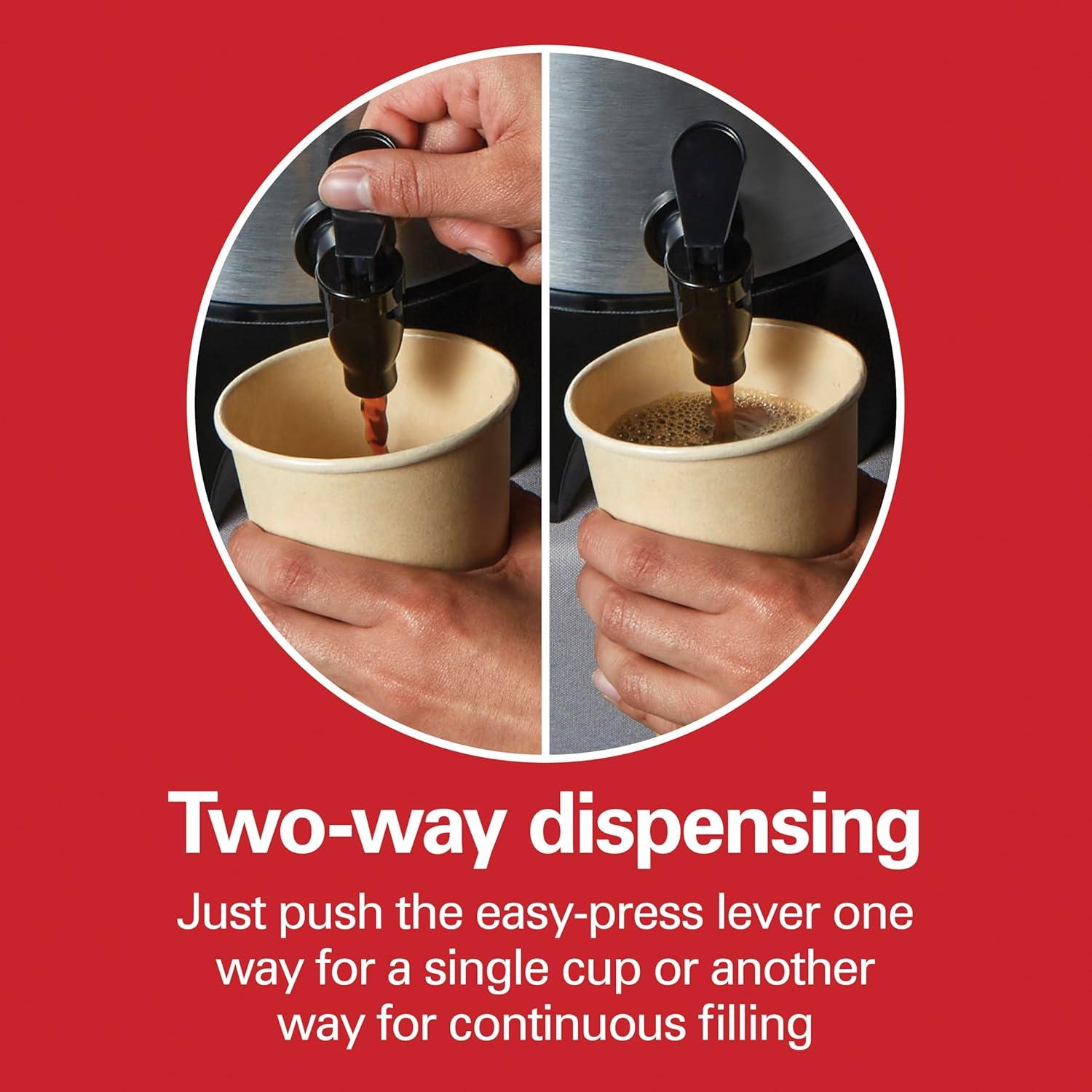 Cafetera Hamilton Beach 45 Tazas Dispensador Plata