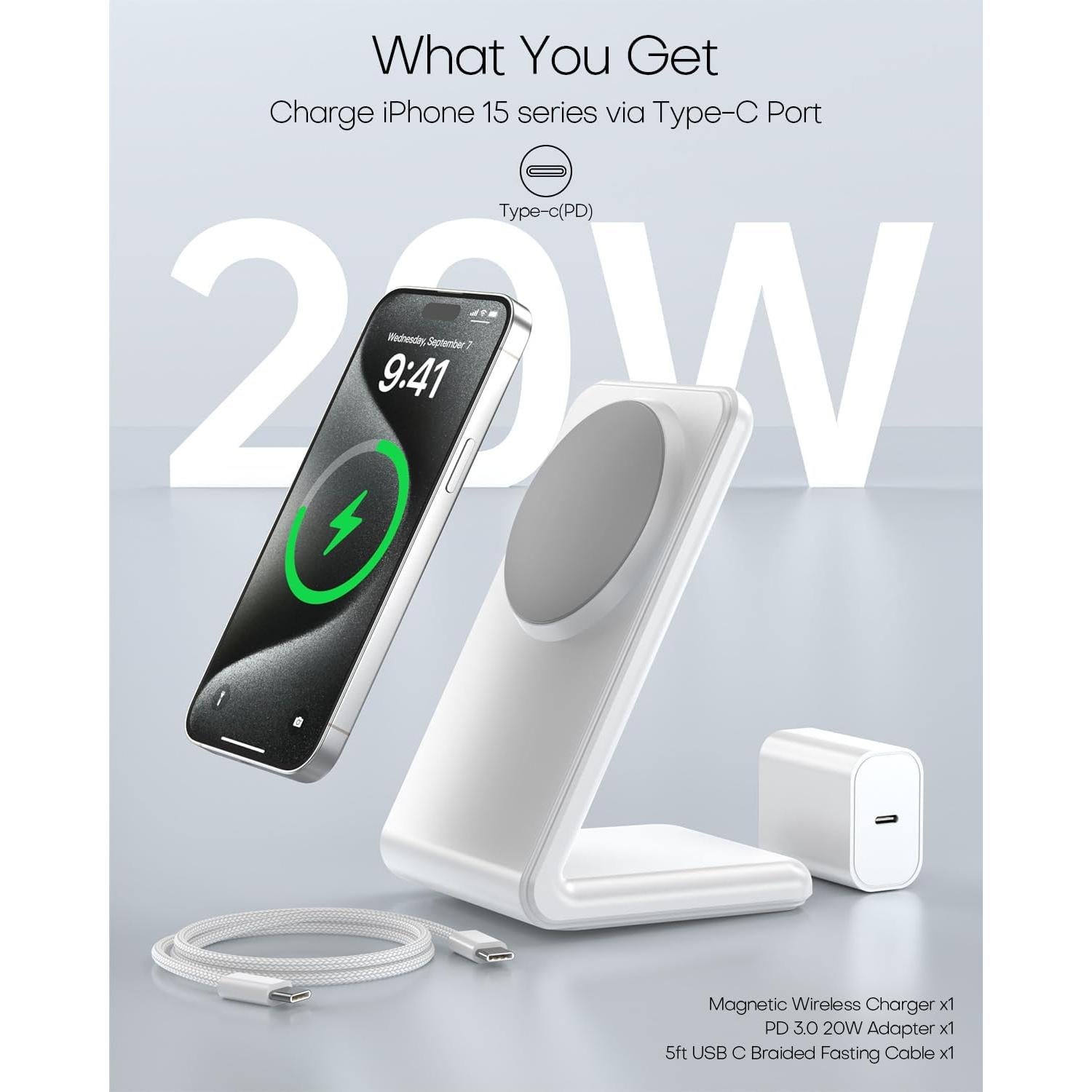 Soporte Cargador MagSafe Labobbon para iPhone 16 - Gris