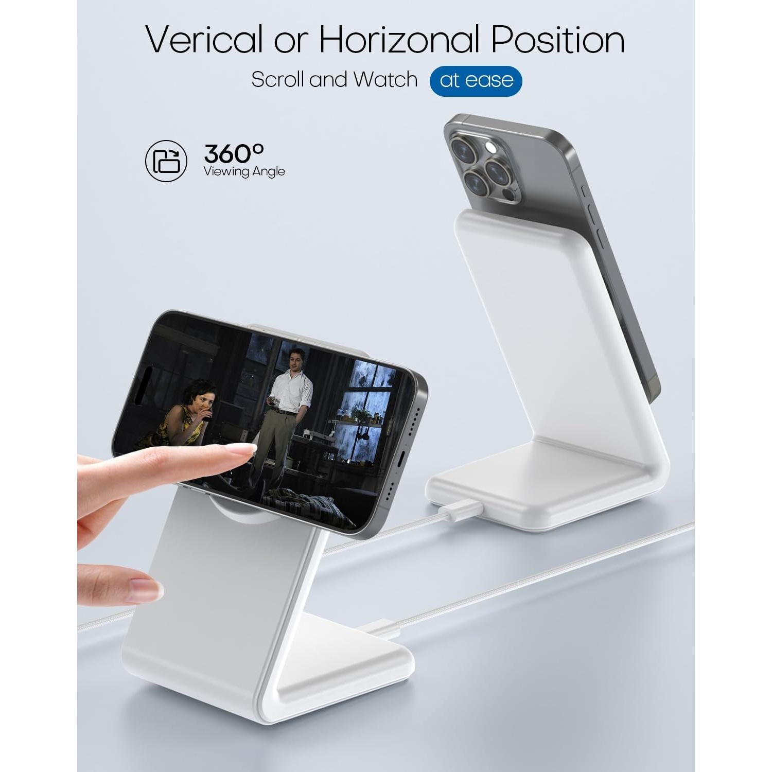 Soporte Cargador MagSafe Labobbon para iPhone 16 - Gris