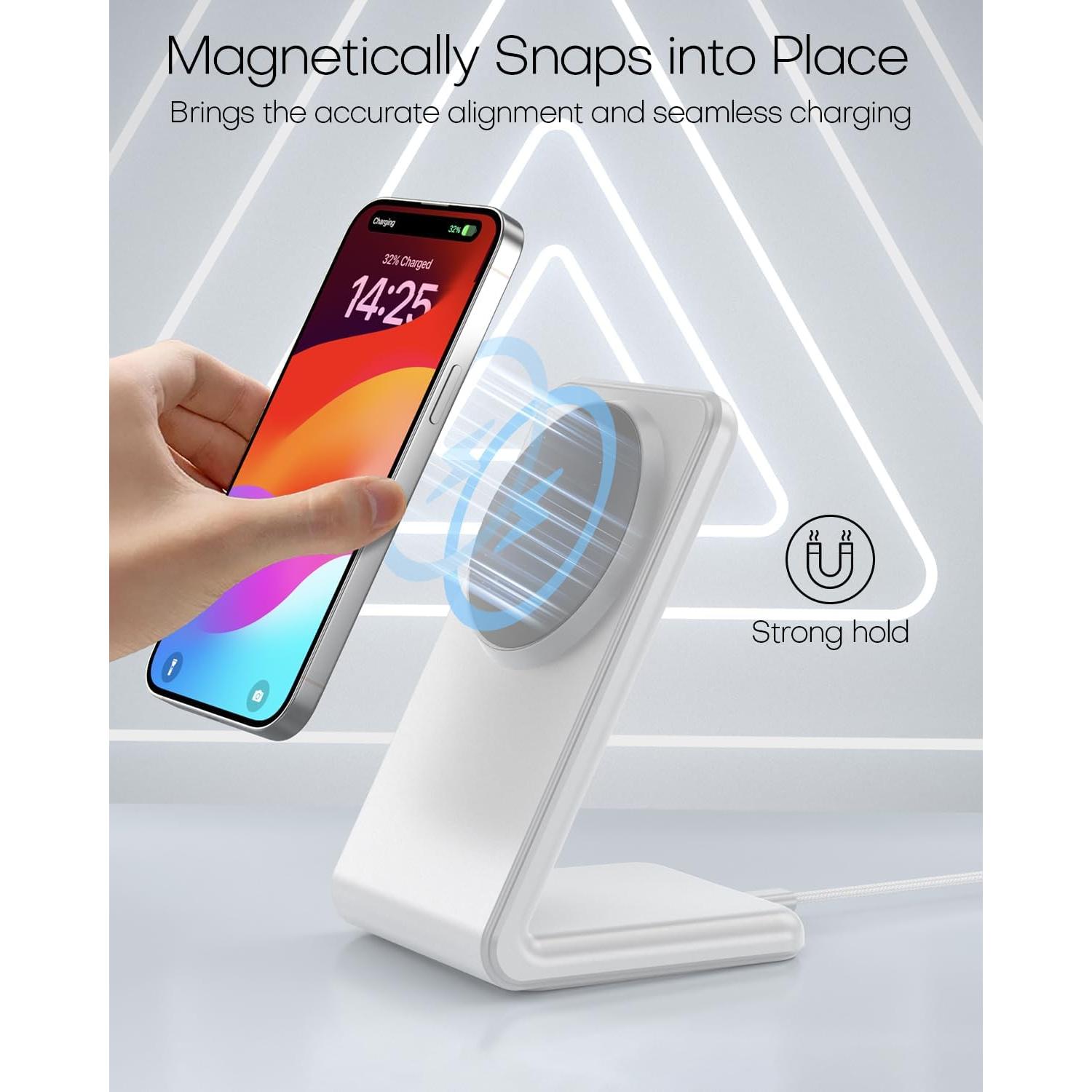 Soporte Cargador MagSafe Labobbon para iPhone 16 - Gris