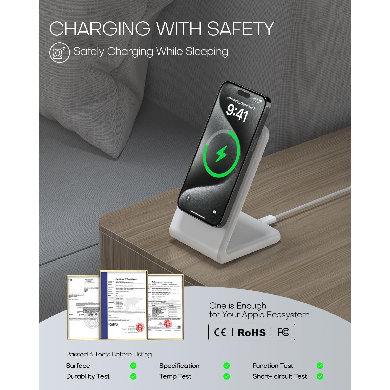 Soporte Cargador MagSafe Labobbon para iPhone 16 - Gris