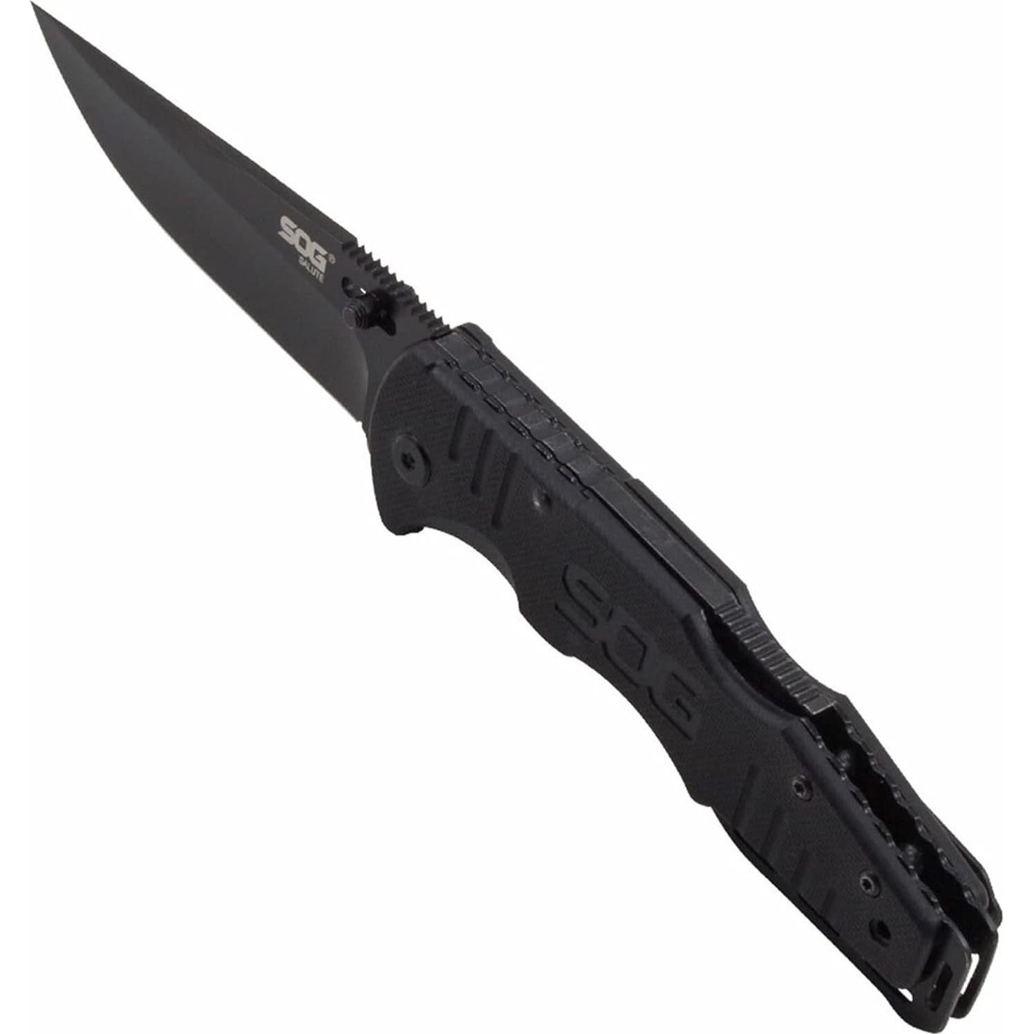 Cuchillo Plegable SOG Salute 9.22 cm Negro Táctico EDC