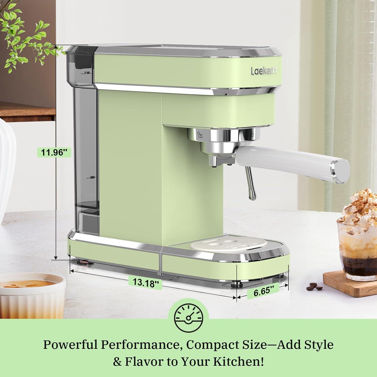 Máquina de Espresso Laekerrt CMEP01 20 Bar Verde con Espumador