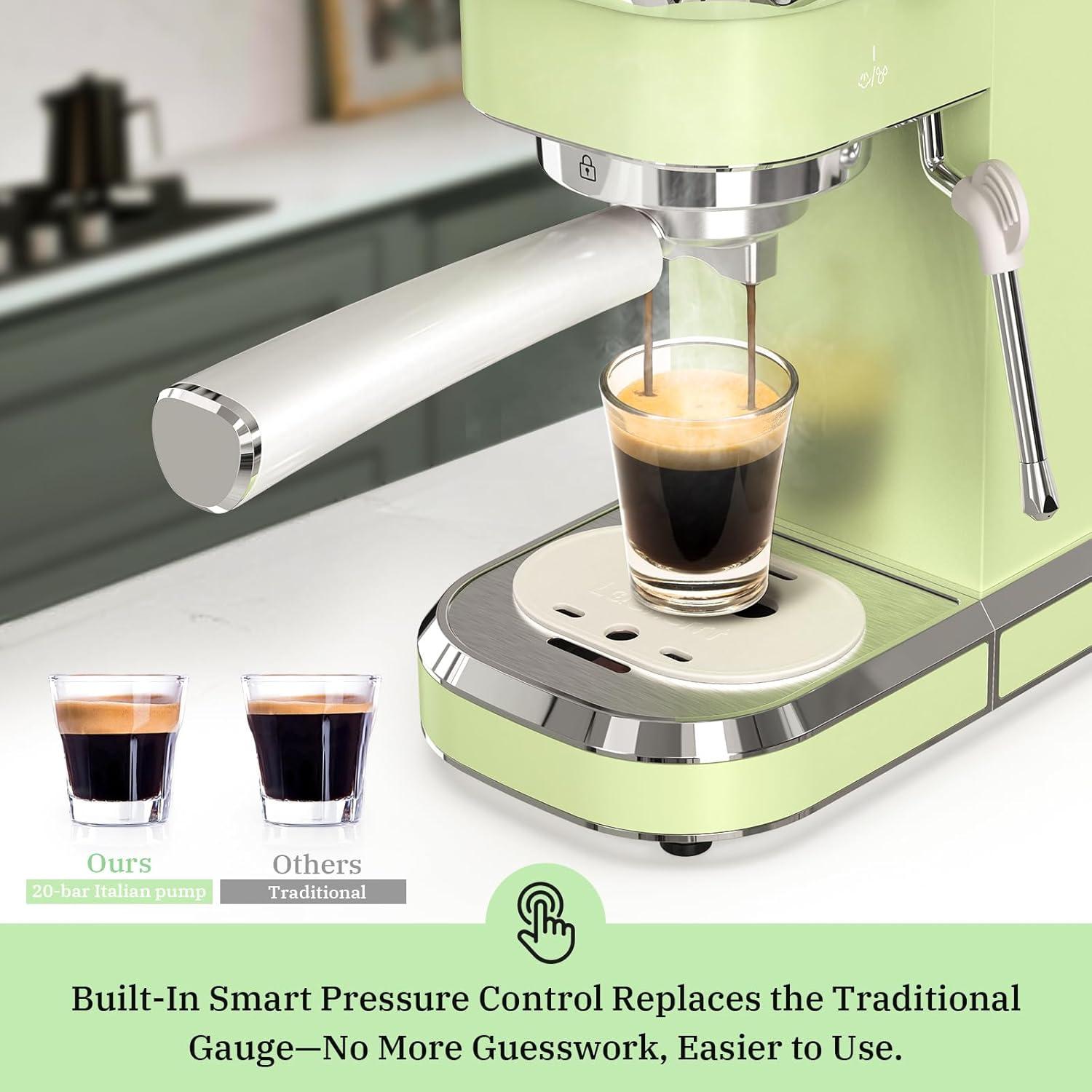 Máquina de Espresso Laekerrt CMEP01 20 Bar Verde con Espumador