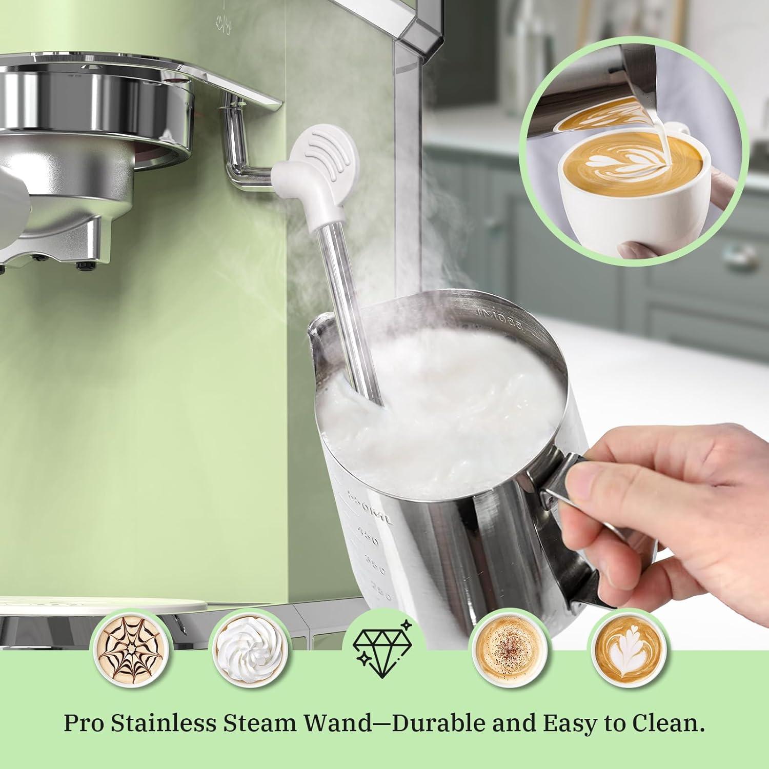 Máquina de Espresso Laekerrt CMEP01 20 Bar Verde con Espumador