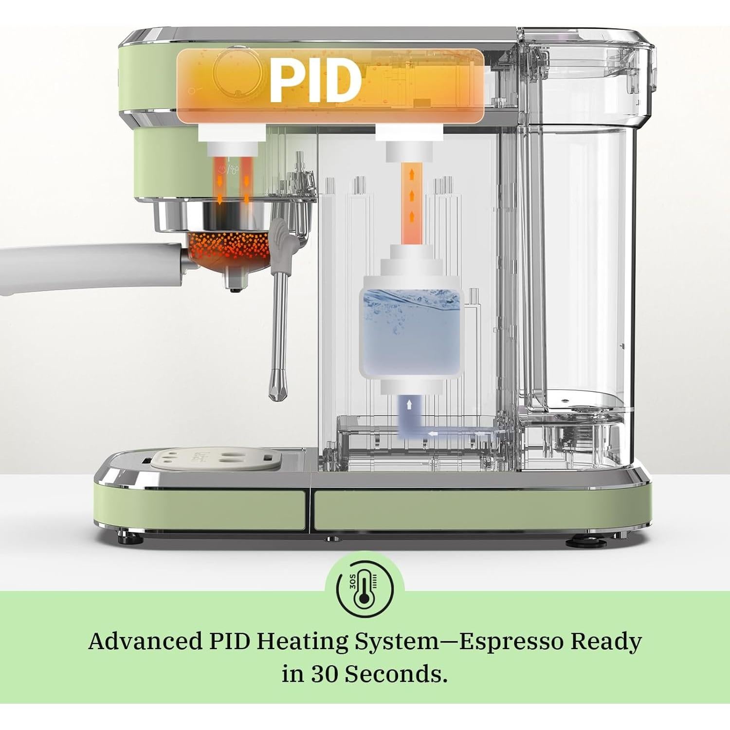 Máquina de Espresso Laekerrt CMEP01 20 Bar Verde con Espumador