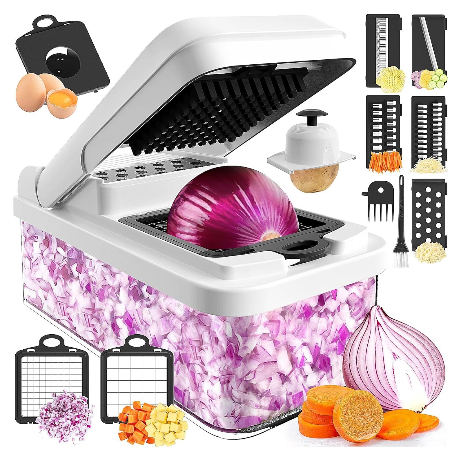 Picador de Verduras 12 en 1 MealHelper con 7 Cuchillas y Contenedor