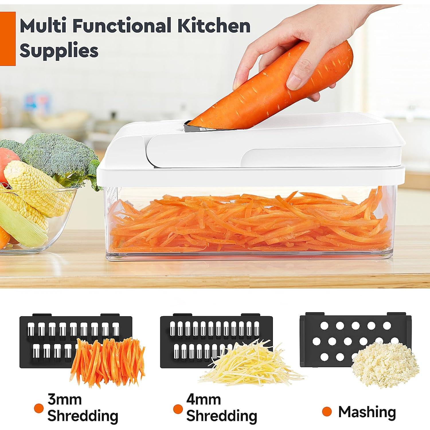 Picador de Verduras 12 en 1 MealHelper con 7 Cuchillas y Contenedor