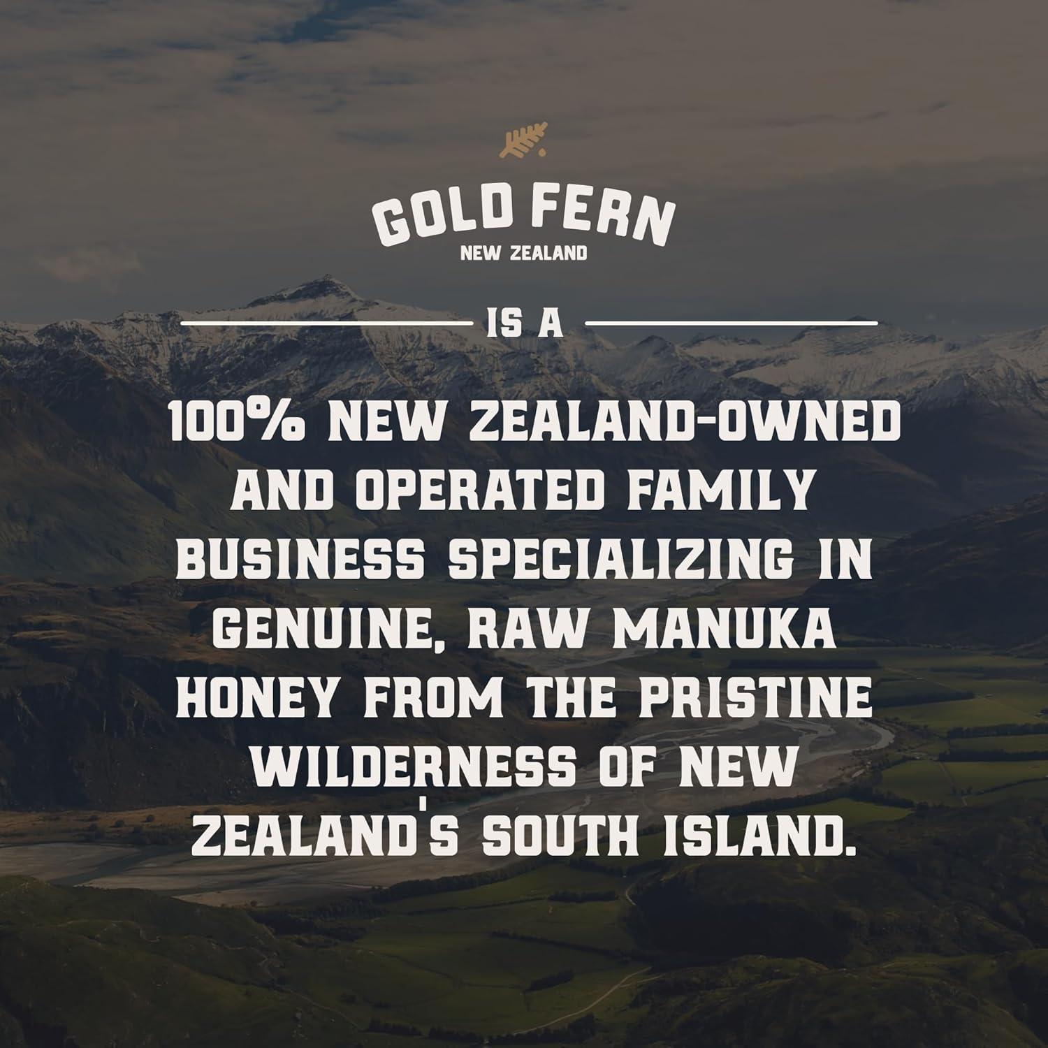 Gold Fern Honey - Raw New Zealand Manuka Honey | 8.8oz MGO 200+ | Pure, Natural, Unpasteurized, and Unfiltered Superfood Honey, Traceable from Hive to Hand.