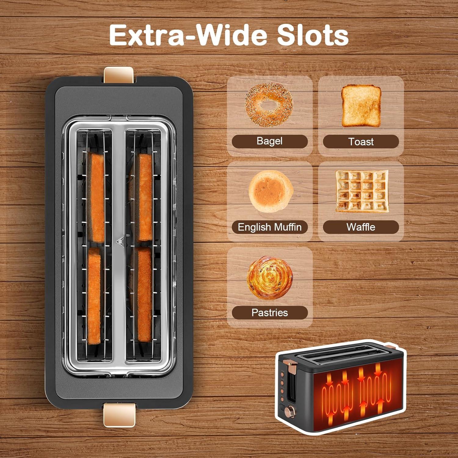 Tostadora Mecity 4 Rebanadas Acero Inoxidable 1300W Gris