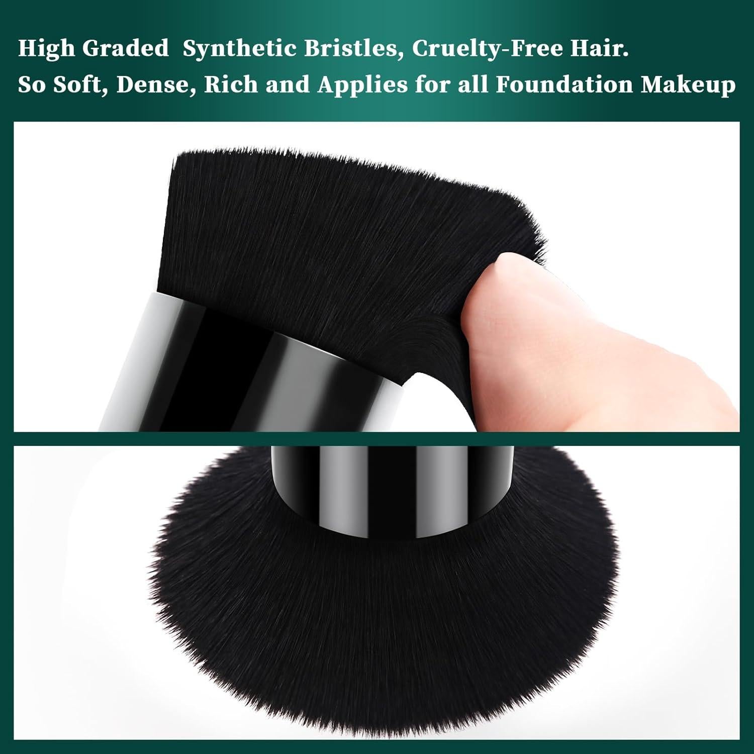 Brocha Kabuki de Base EVRCHGIEA - Tamaño Grande, Negro