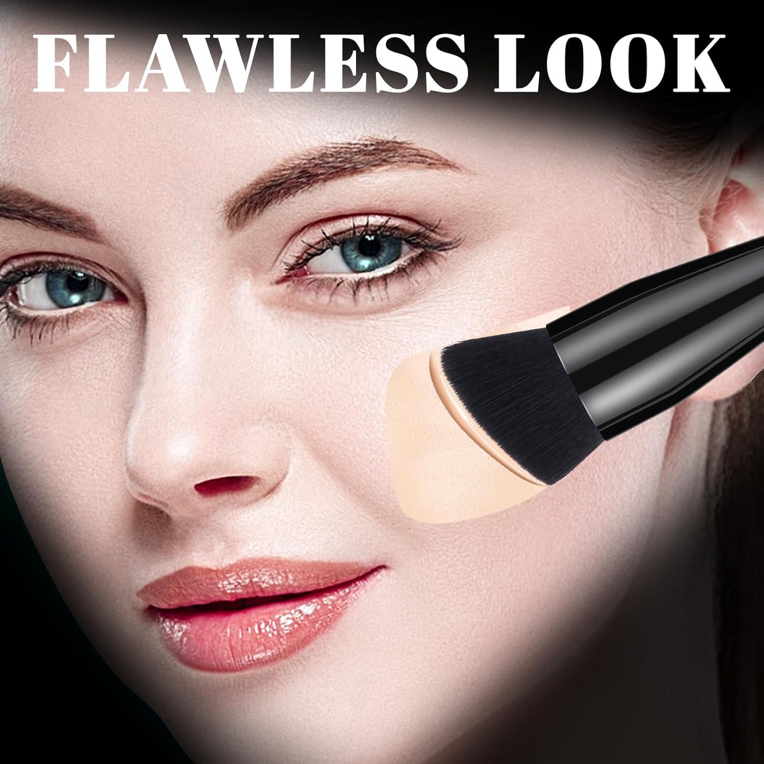 Brocha Kabuki de Base EVRCHGIEA - Tamaño Grande, Negro