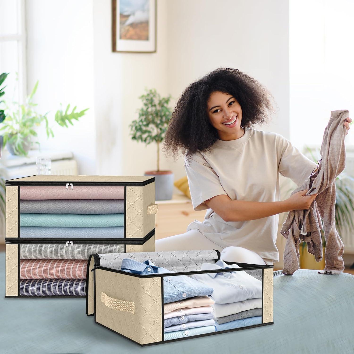 Bolsas de Almacenamiento HomeHacks 3-Pack 35L Beige