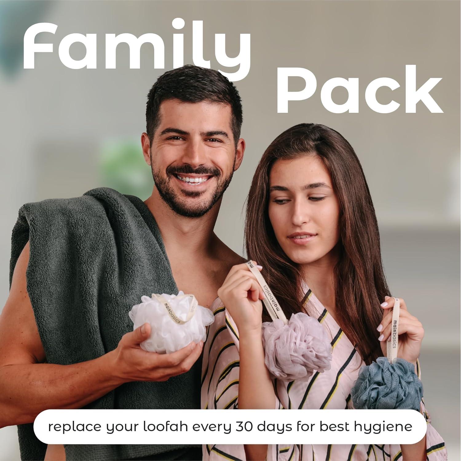 Esponjas de Ducha Loofah MainBasics - Juego de 3, Exfoliantes