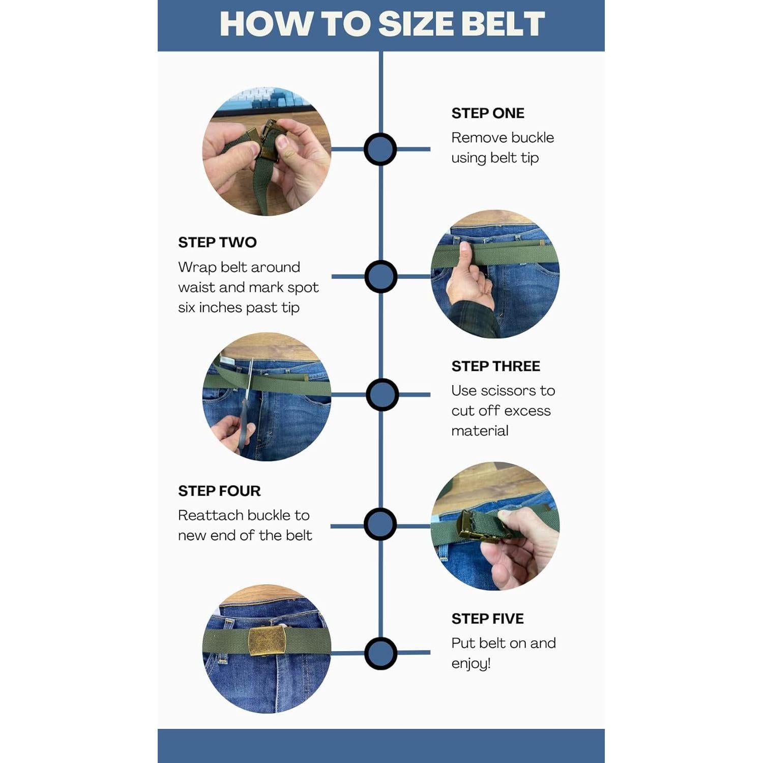 Cinturón Militar de Lona Negra Ajustable 142 cm