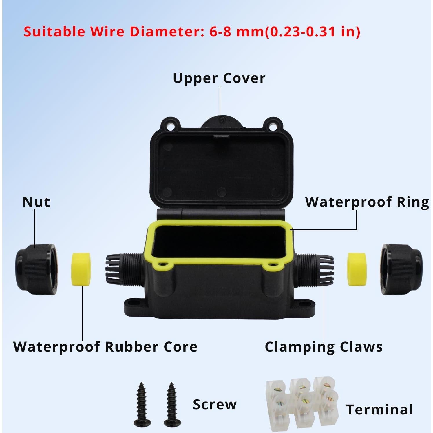 Caja de Conexiones Impermeable IP68 MAKERELE 2 Vías 8cm