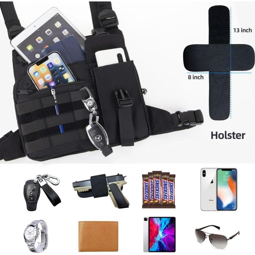 Bolsa Táctica para el Pecho LL220925BK-S Resistente al Agua