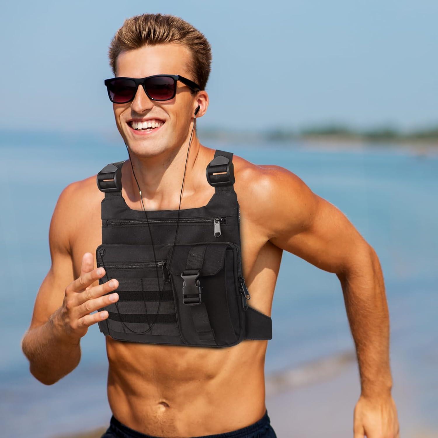 Bolsa Táctica para el Pecho LL220925BK-S Resistente al Agua