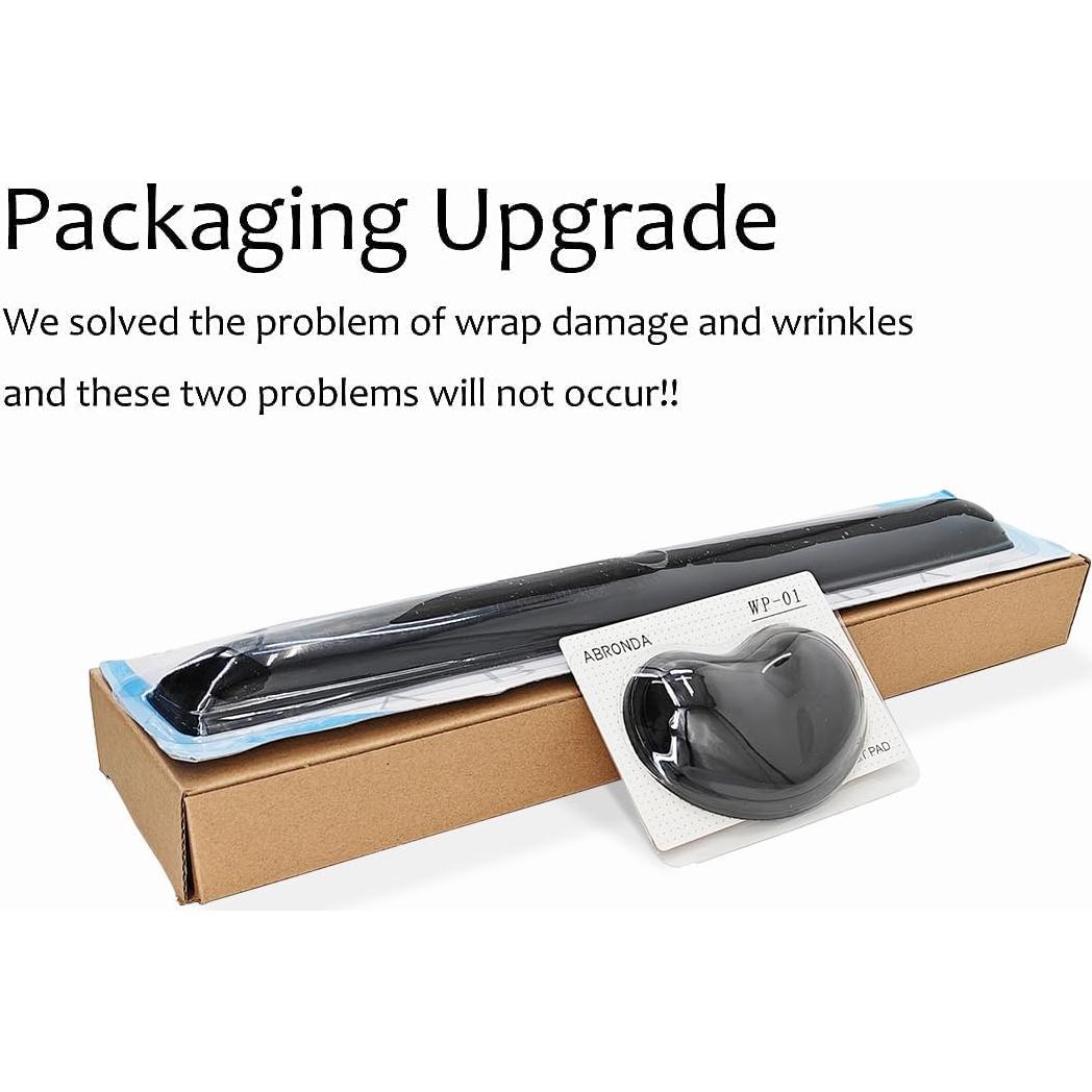 Juego de Reposamuñecas de Gel Ergonómico ABRONDA Negras