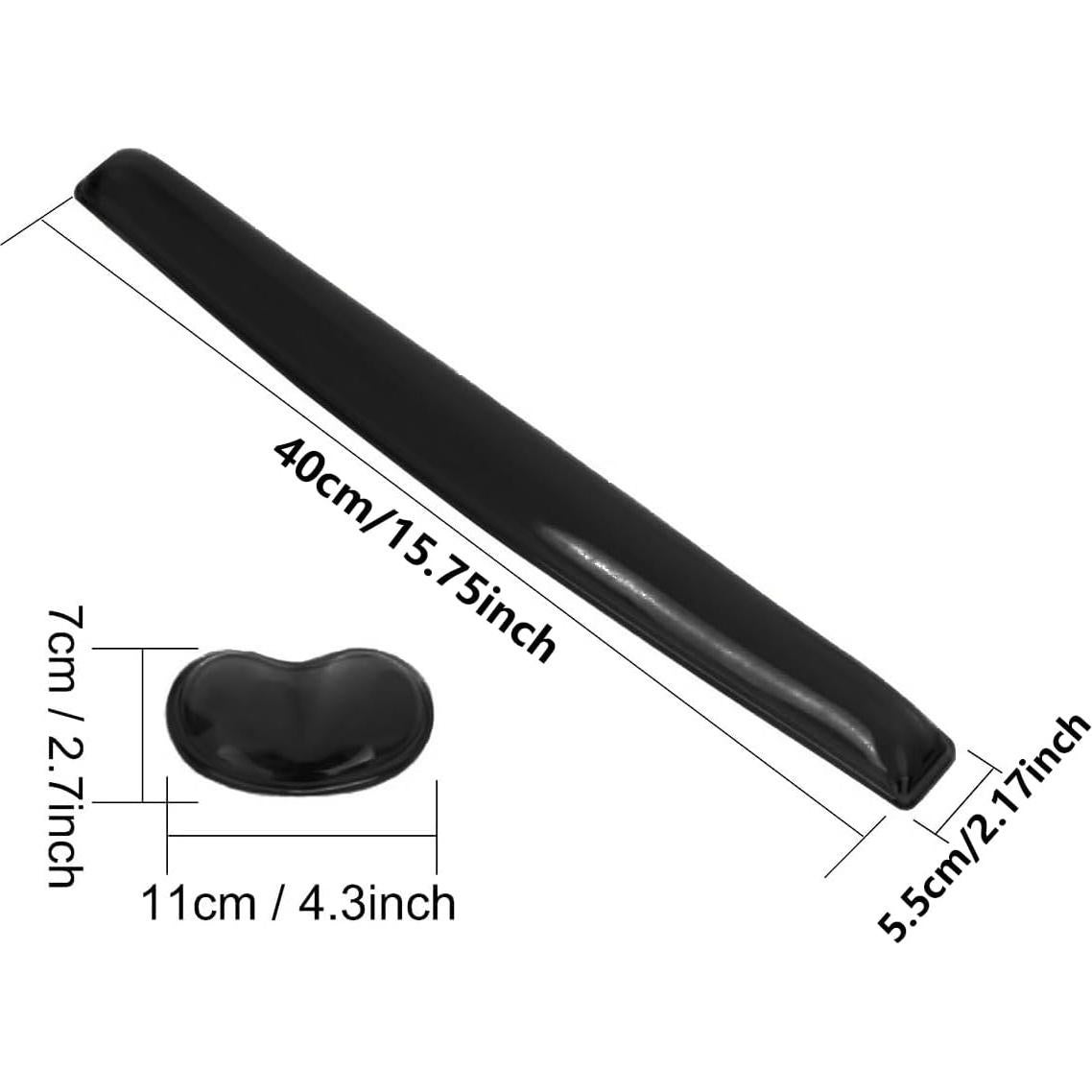 Juego de Reposamuñecas de Gel Ergonómico ABRONDA Negras