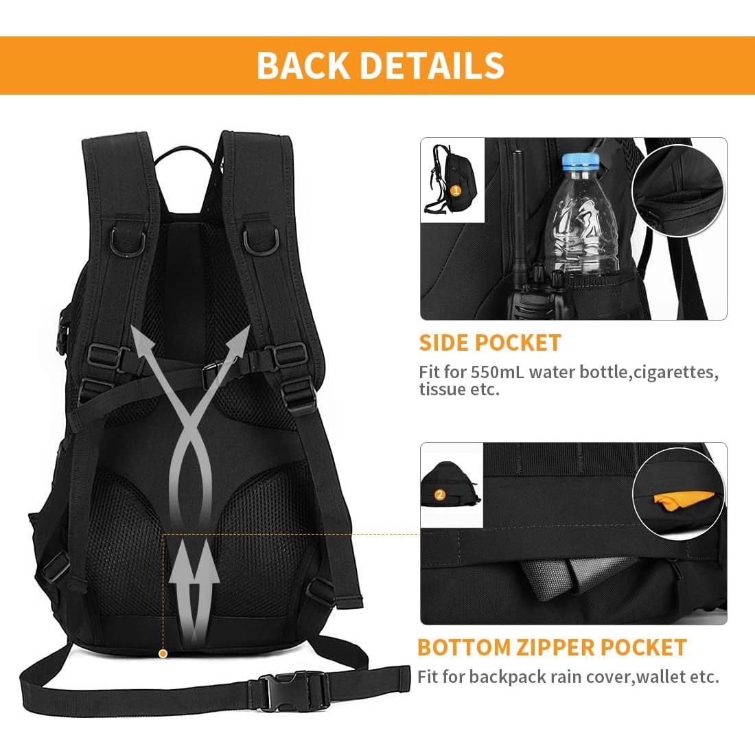 Mochila Táctica Huntvp 20L Nylon 900D para Senderismo