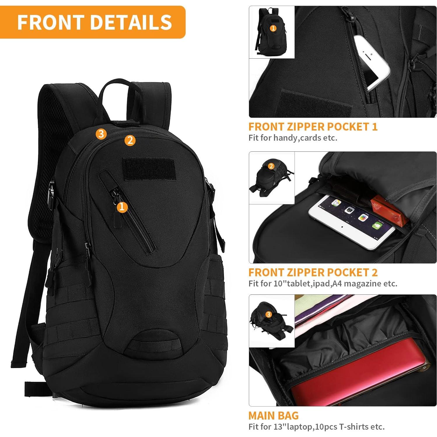 Mochila Táctica Huntvp 20L Nylon 900D para Senderismo