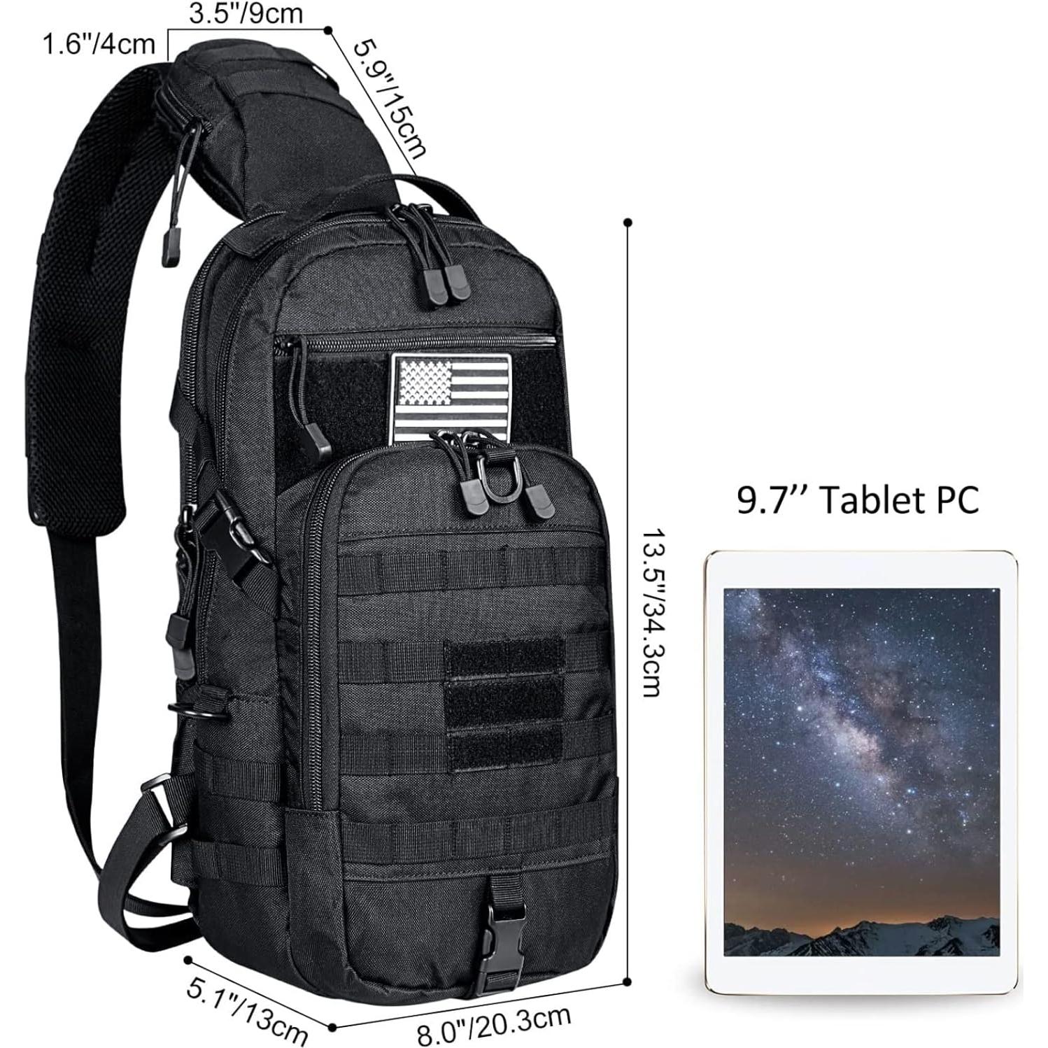 Mochila Bandolera Táctica G4Free 34x20x13cm Negra