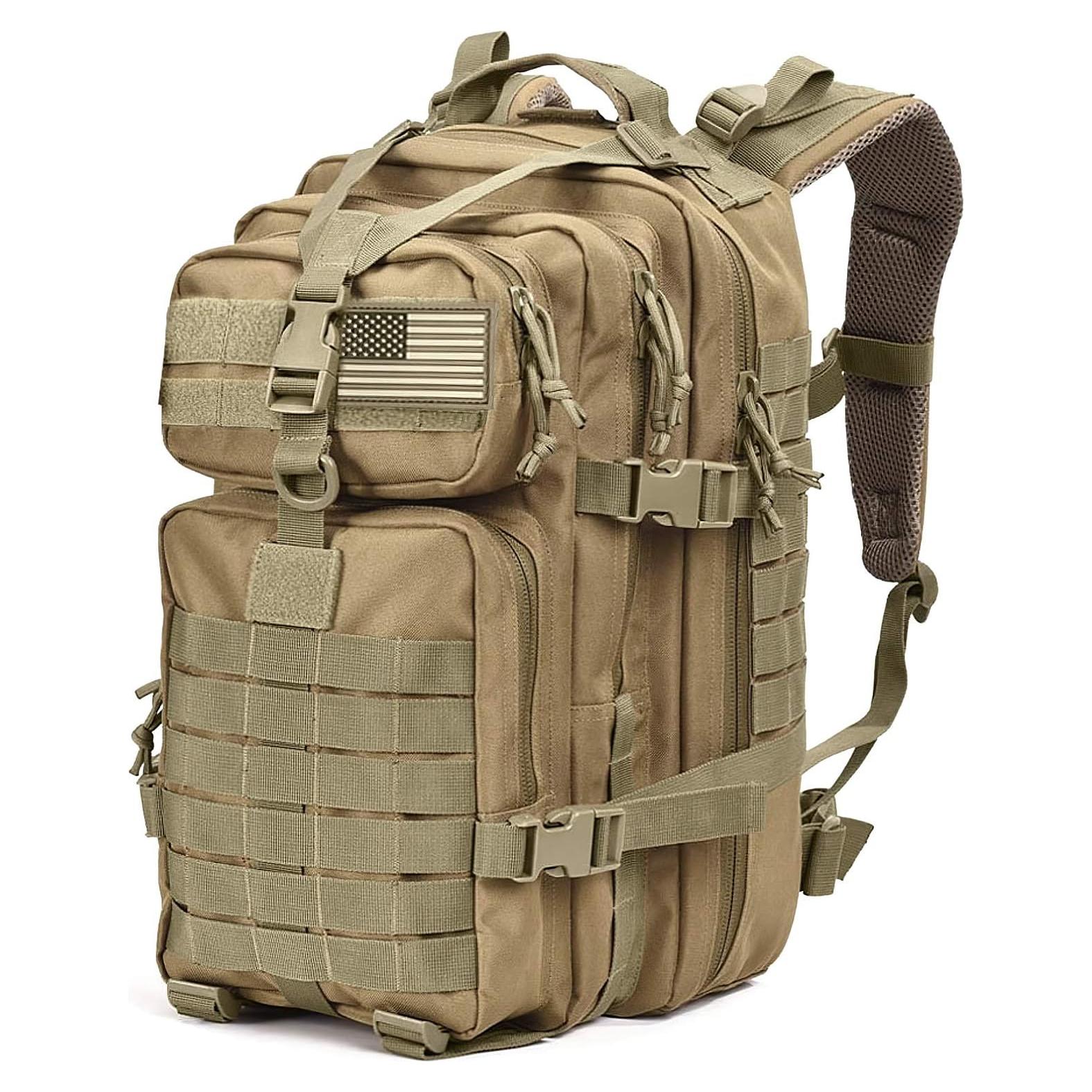 Mochila Táctica Militar 45L Tan con Sistema Molle