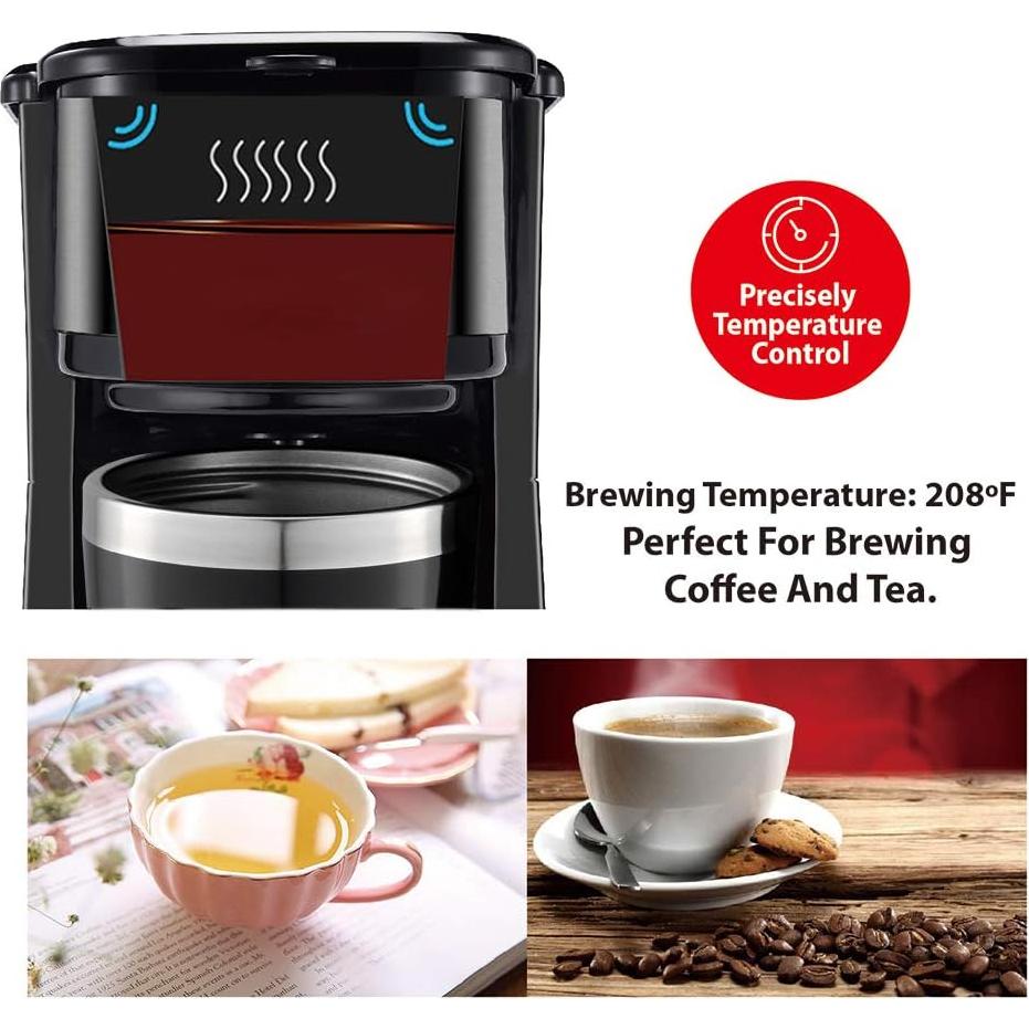 Cafetera Wirsh SOLO PRO 1 Taza con Temporizador y Filtro