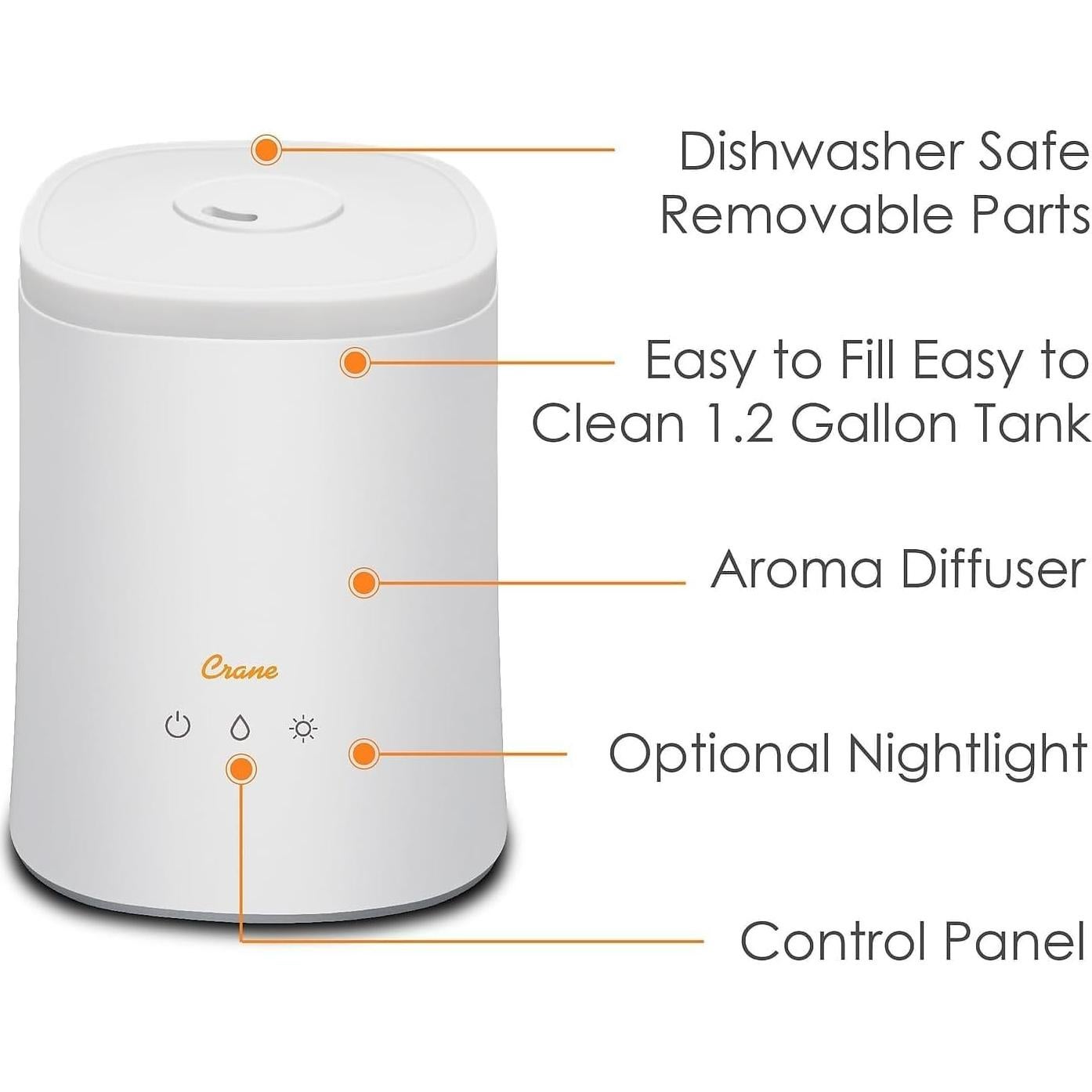 Humidificador Crane Llenado Superior 1.2 Galones Niebla Fresca
