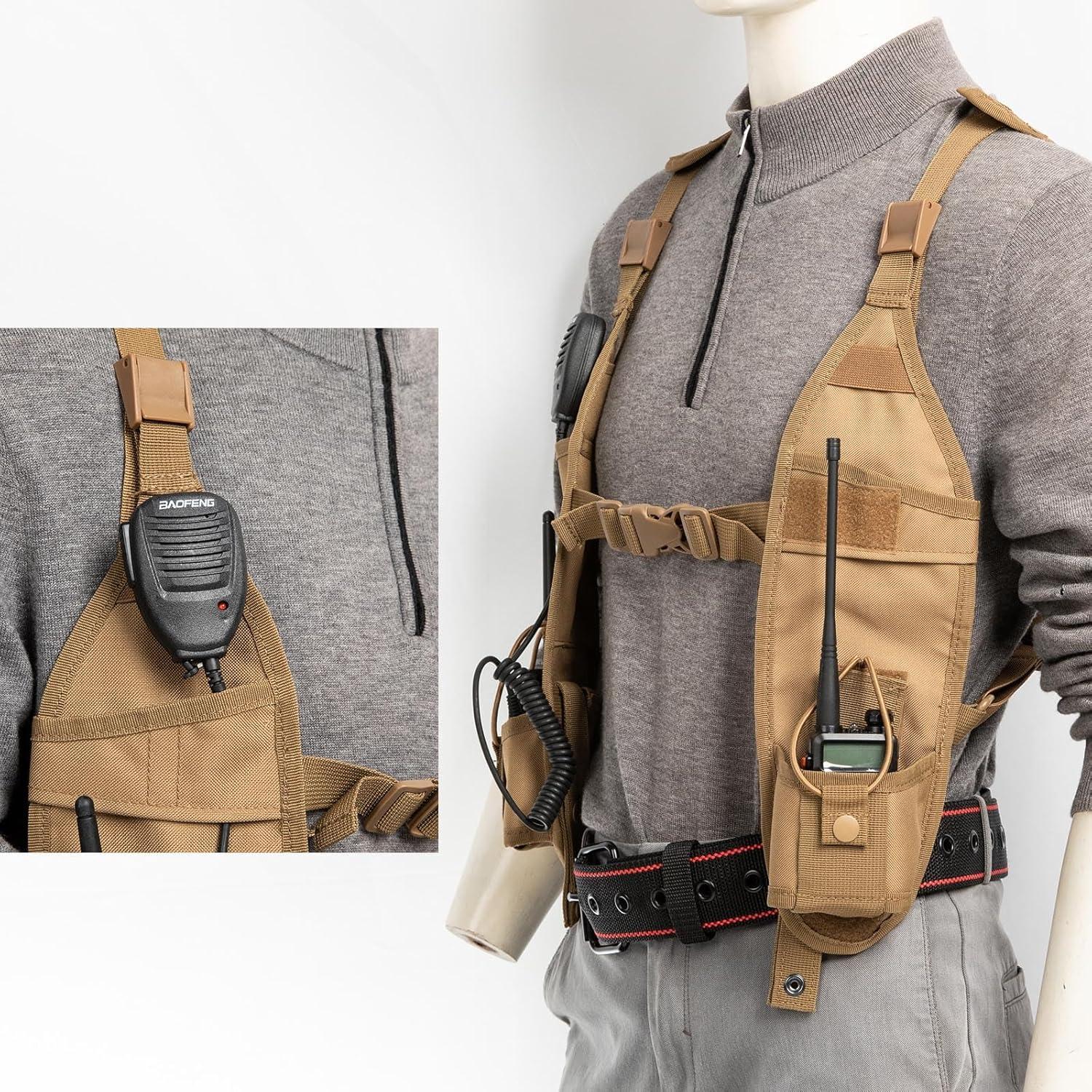 Arnés de Hombro LUITON LT-JKB para Radio Universal Caqui