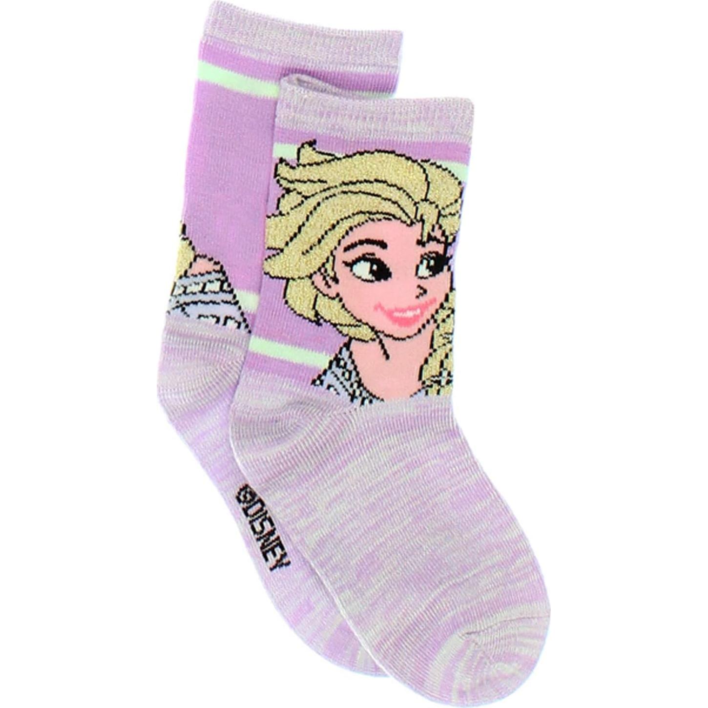 Conjunto de 4 calcetines Disney Frozen para niñas - Anna y Elsa